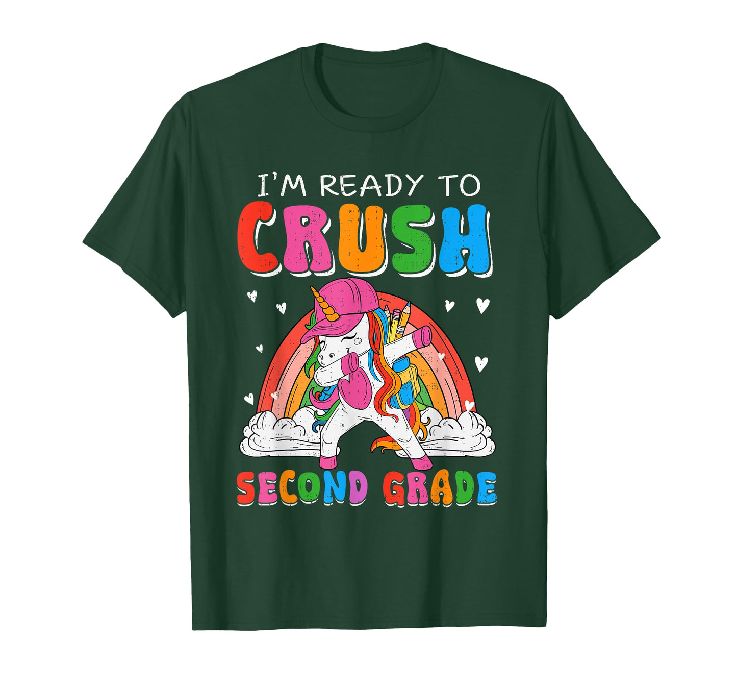 I'm Ready To Crush Second Grade Unicorn Back To School Girls T-Shirt