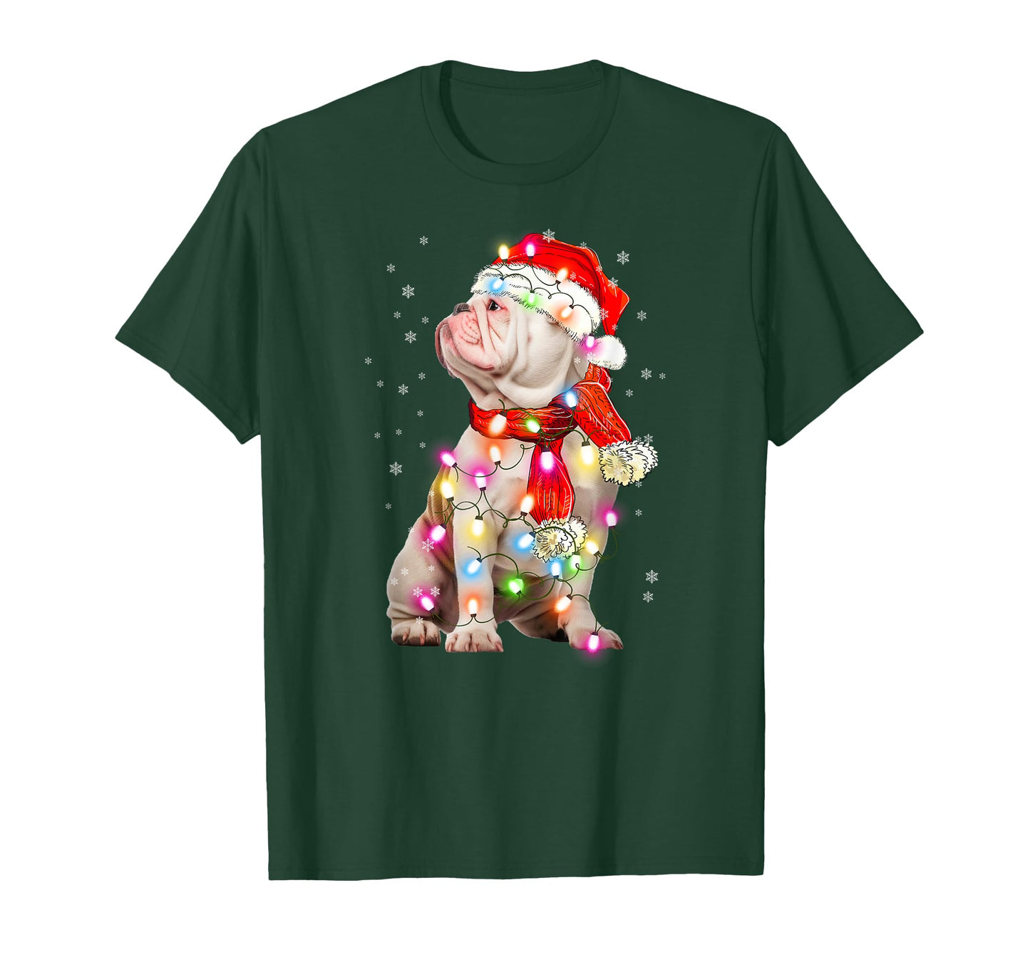English Bulldog Dog Santa Clause Hat Xmas Christmas T-Shirt