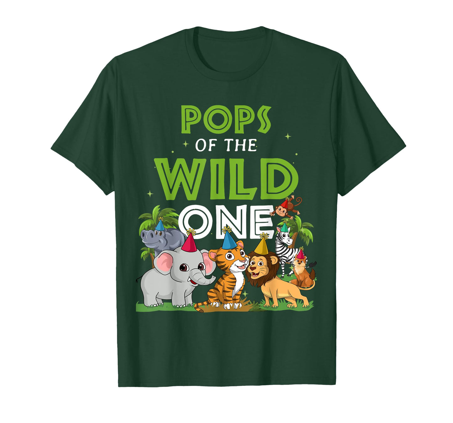 Pops of the Wild One Zoo Birthday Safari Jungle Animal T-Shirt