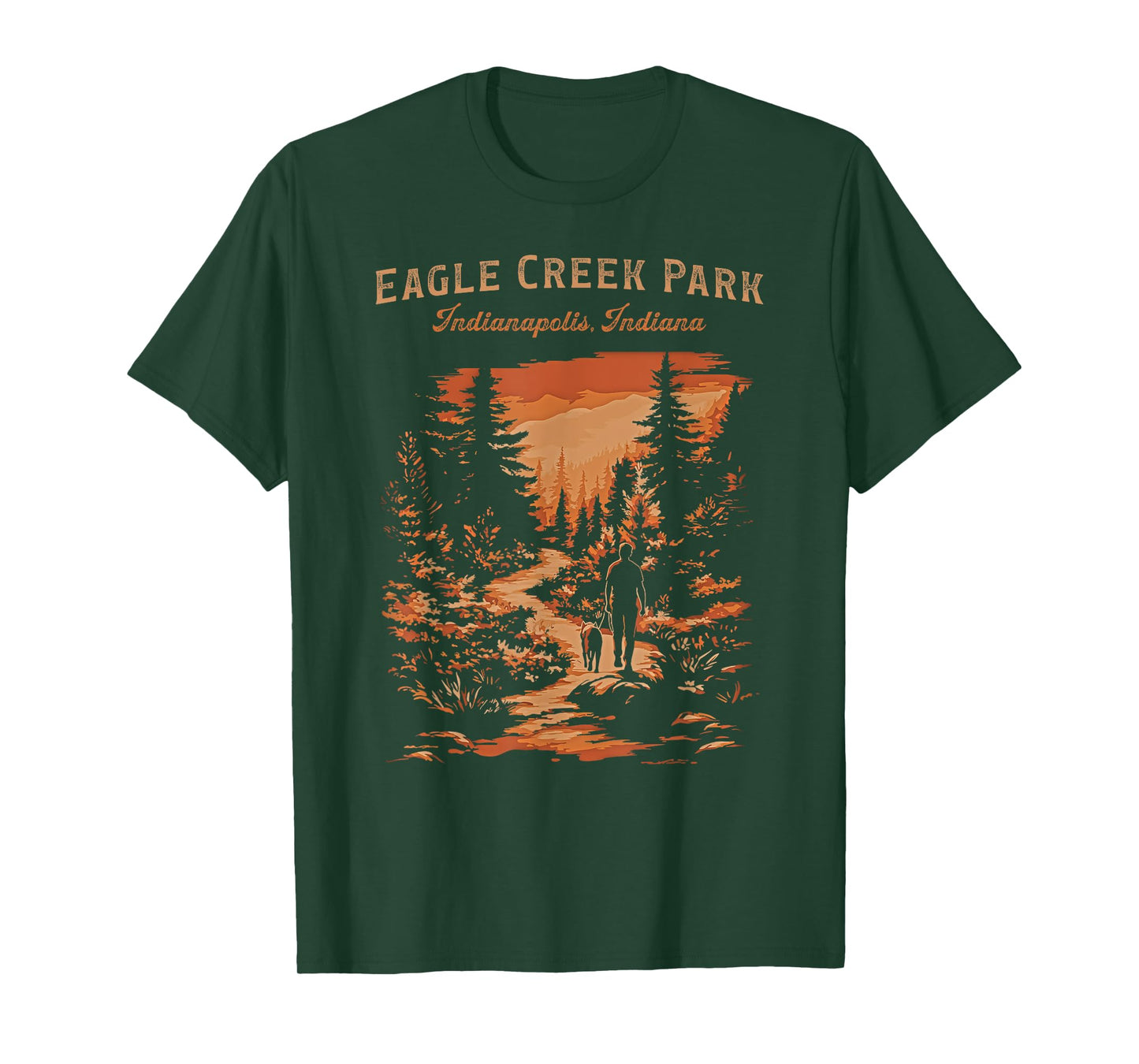 Eagle Creek Park Indianapolis Indiana Vintage Hiking Trail T-Shirt