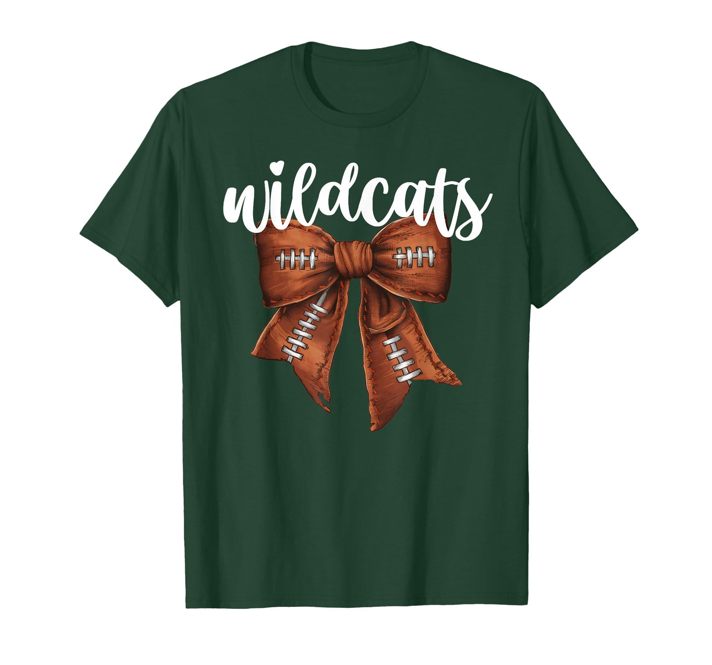 Wildcats Football Bow School Spirit Team Mascot Game Night T-Shirt