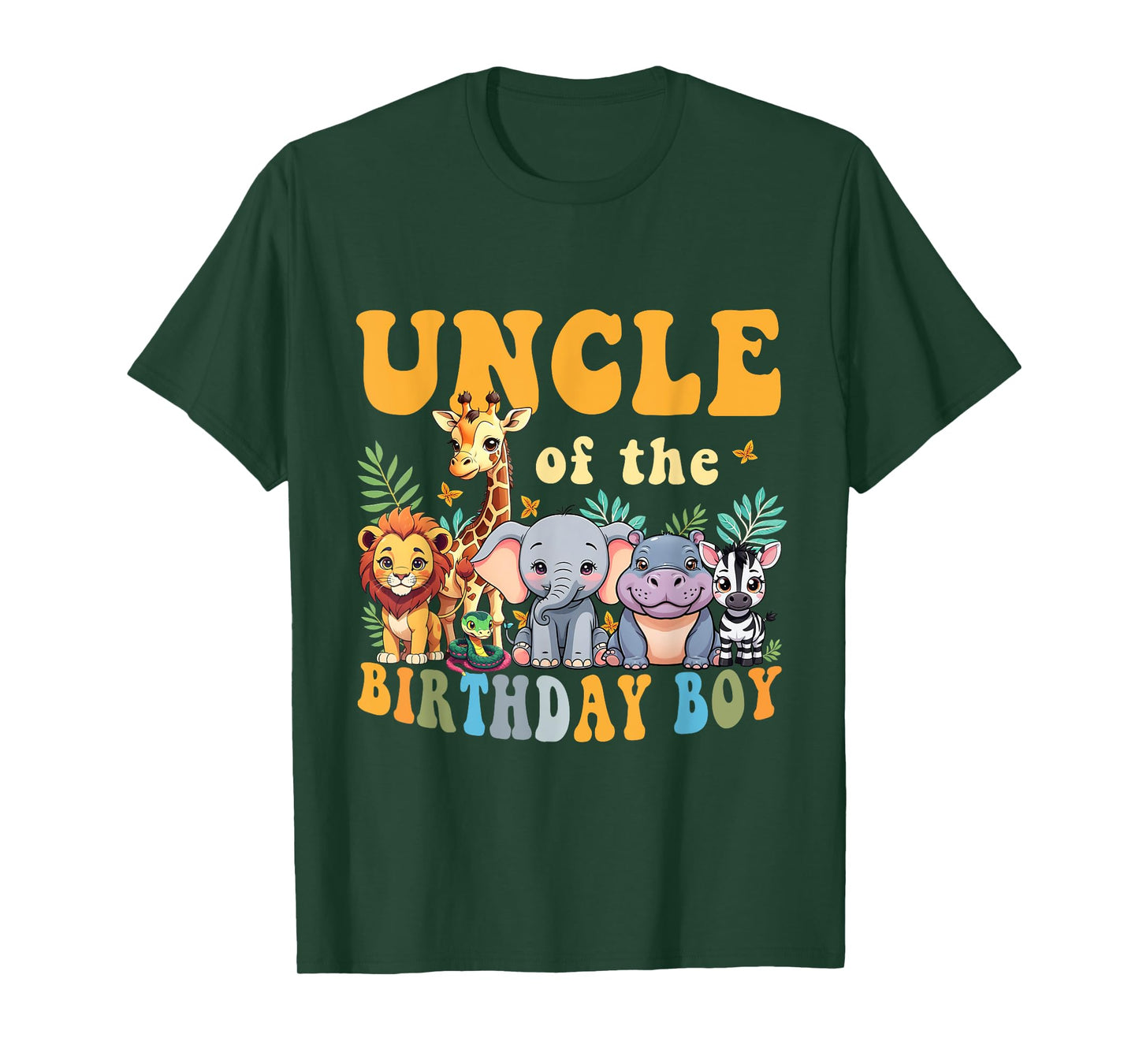 Uncle of the Birthday Boy Kids Safari Jungle Animal Matching T-Shirt