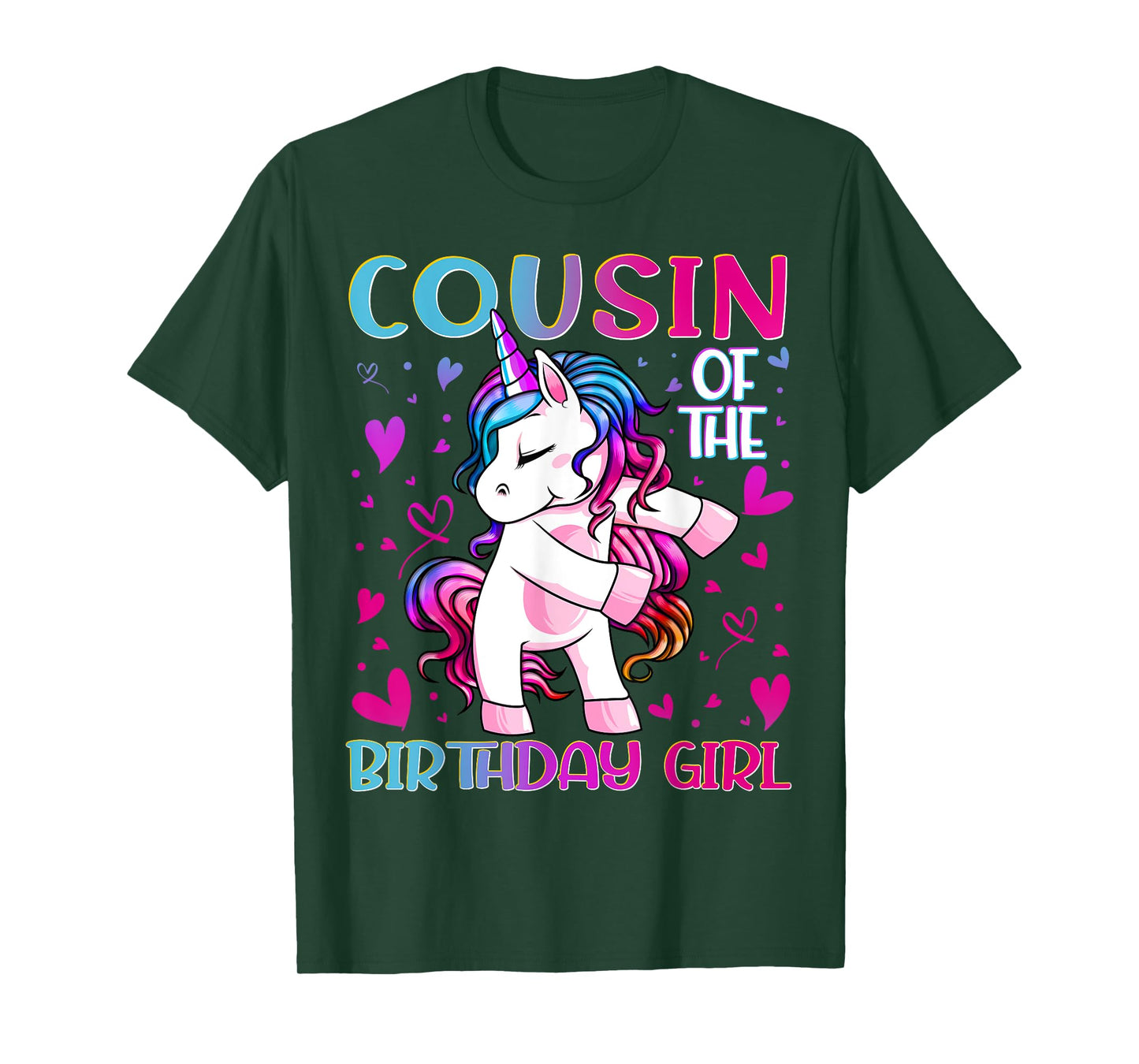 Cousin of the Birthday Girl Flossing Unicorn Cousin Gifts T-Shirt
