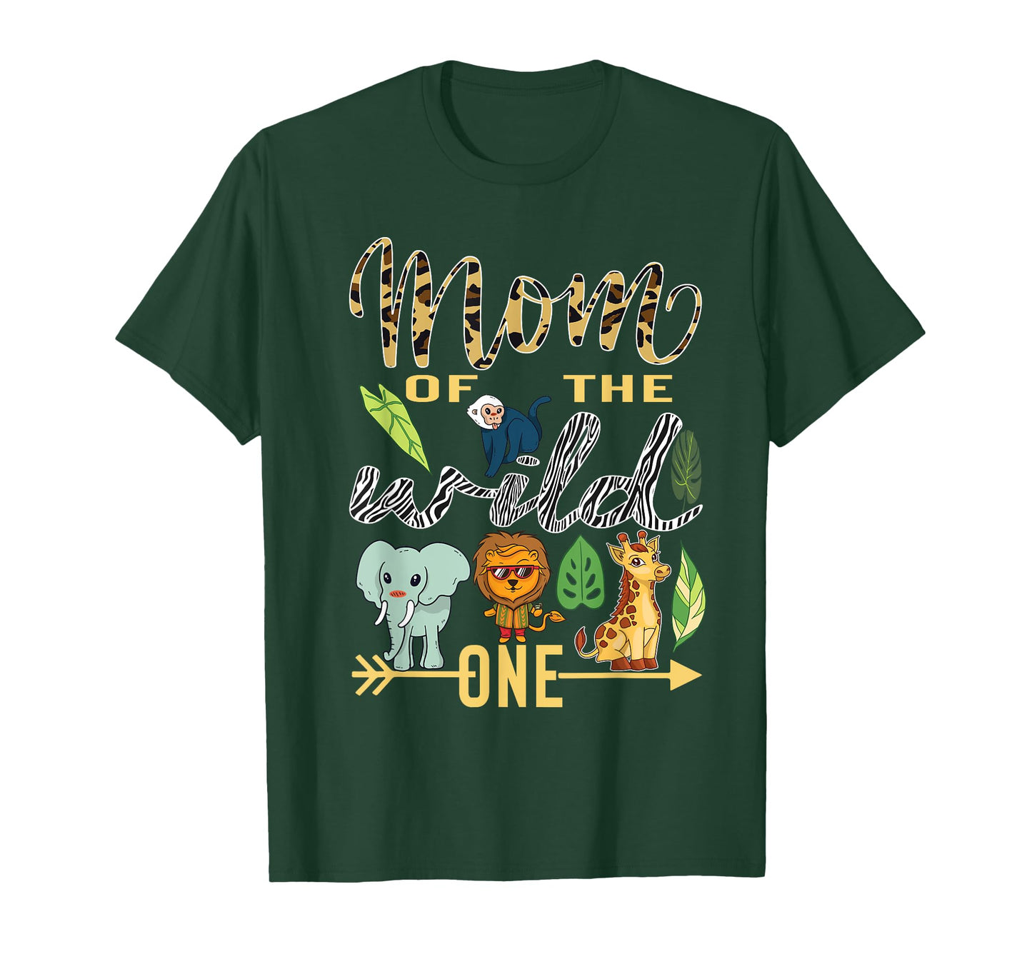Mom Of The Wild One Zoo Mother Birthday Safari Jungle Animal T-Shirt
