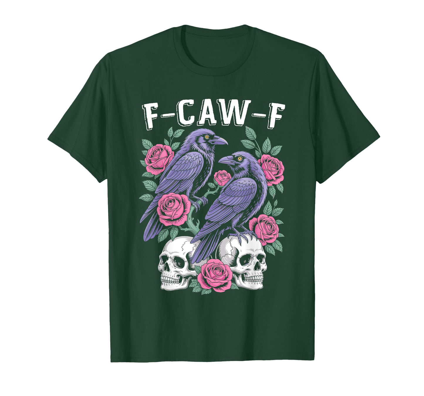 Black Crow, F-Caw-F Funny Black Bird moon Gothic Adult Humor T-Shirt