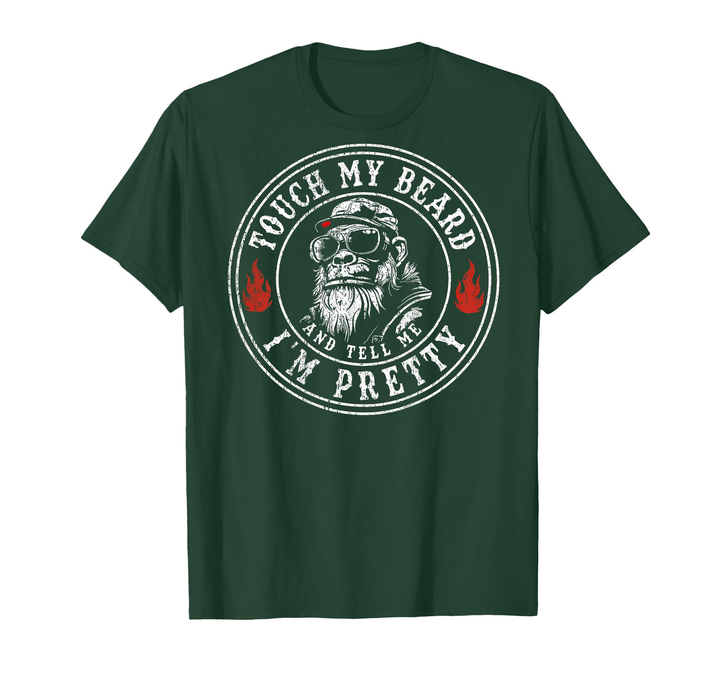(On Back) Touch My Beard and Tell Me I'm Pretty Monkey Men T-Shirt