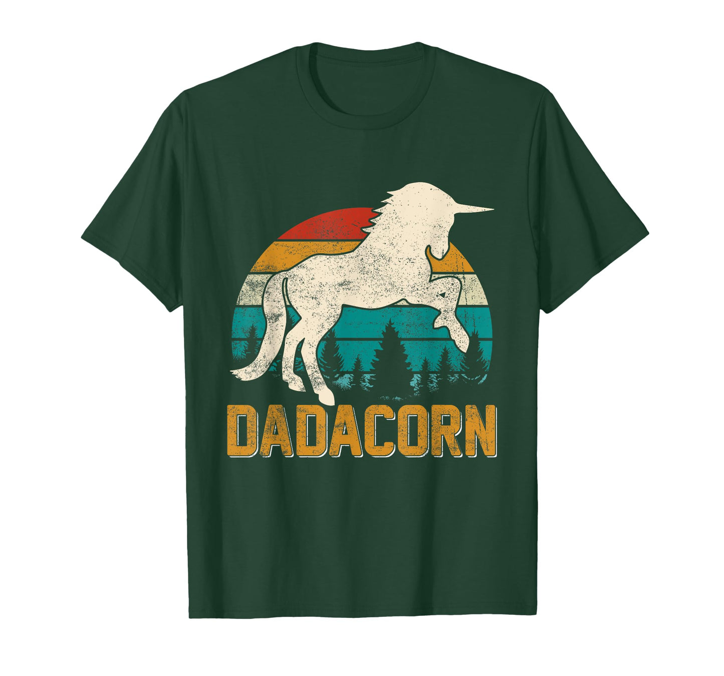 Dadacorn Funny Dad Unicorn Mens Daddy Papa Grandpa Daughters T-Shirt