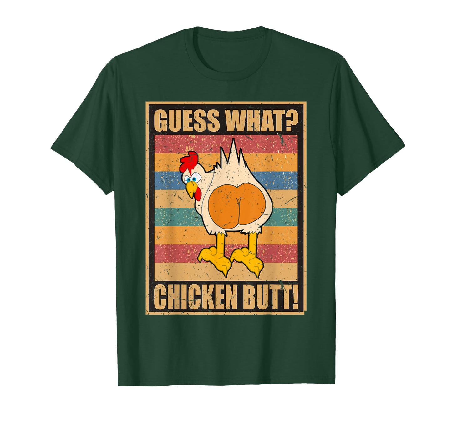 Guess What Chicken Butt Funny White Design Jokes Joking Gift T-Shirt