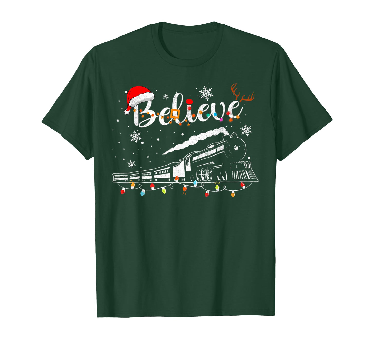 Christmas Train Christmas Believe Express Xmas Santa T-Shirt
