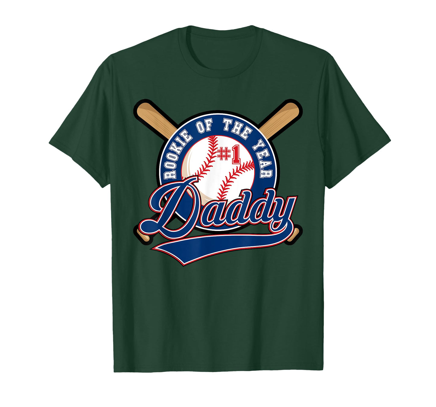 Daddy of Rookie of Year 1st Birthday Baseball Theme Matching T-Shirt