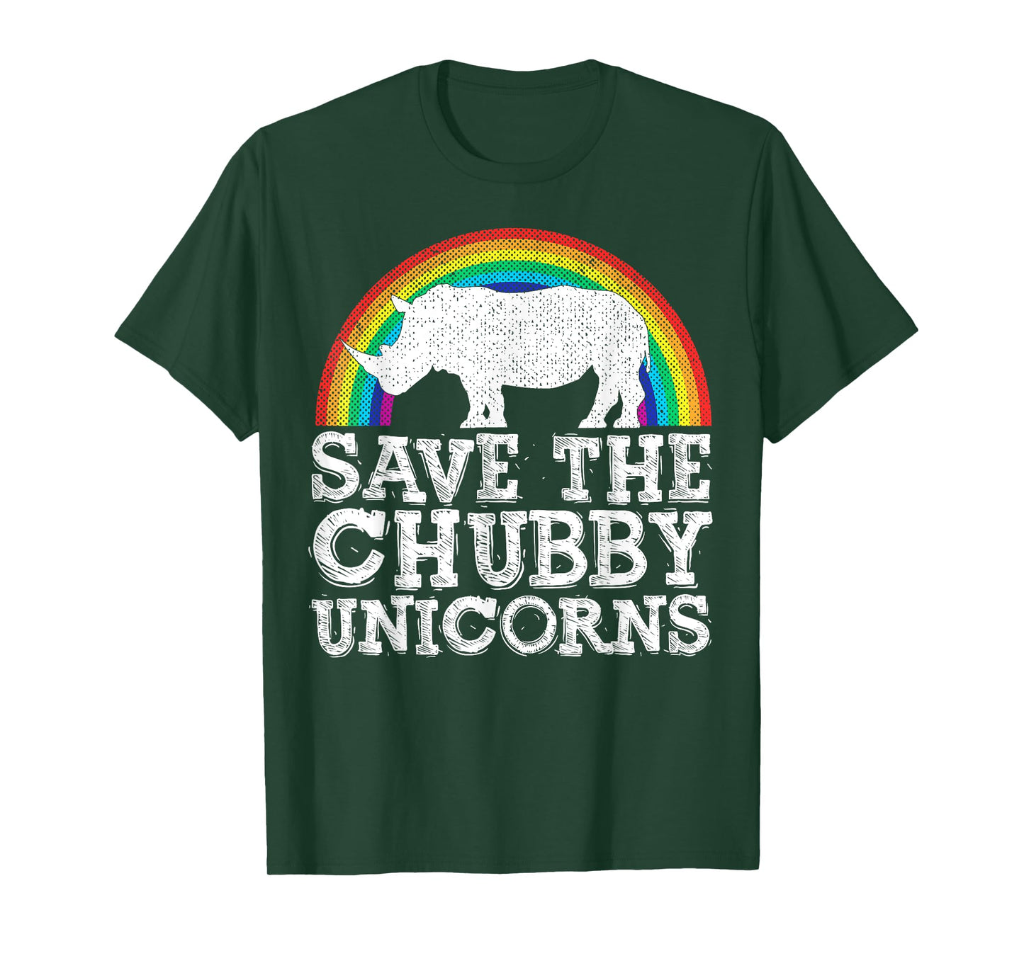 SAVE THE CHUBBY UNICORNS Gift Rhino Conservation Rainbow T-Shirt