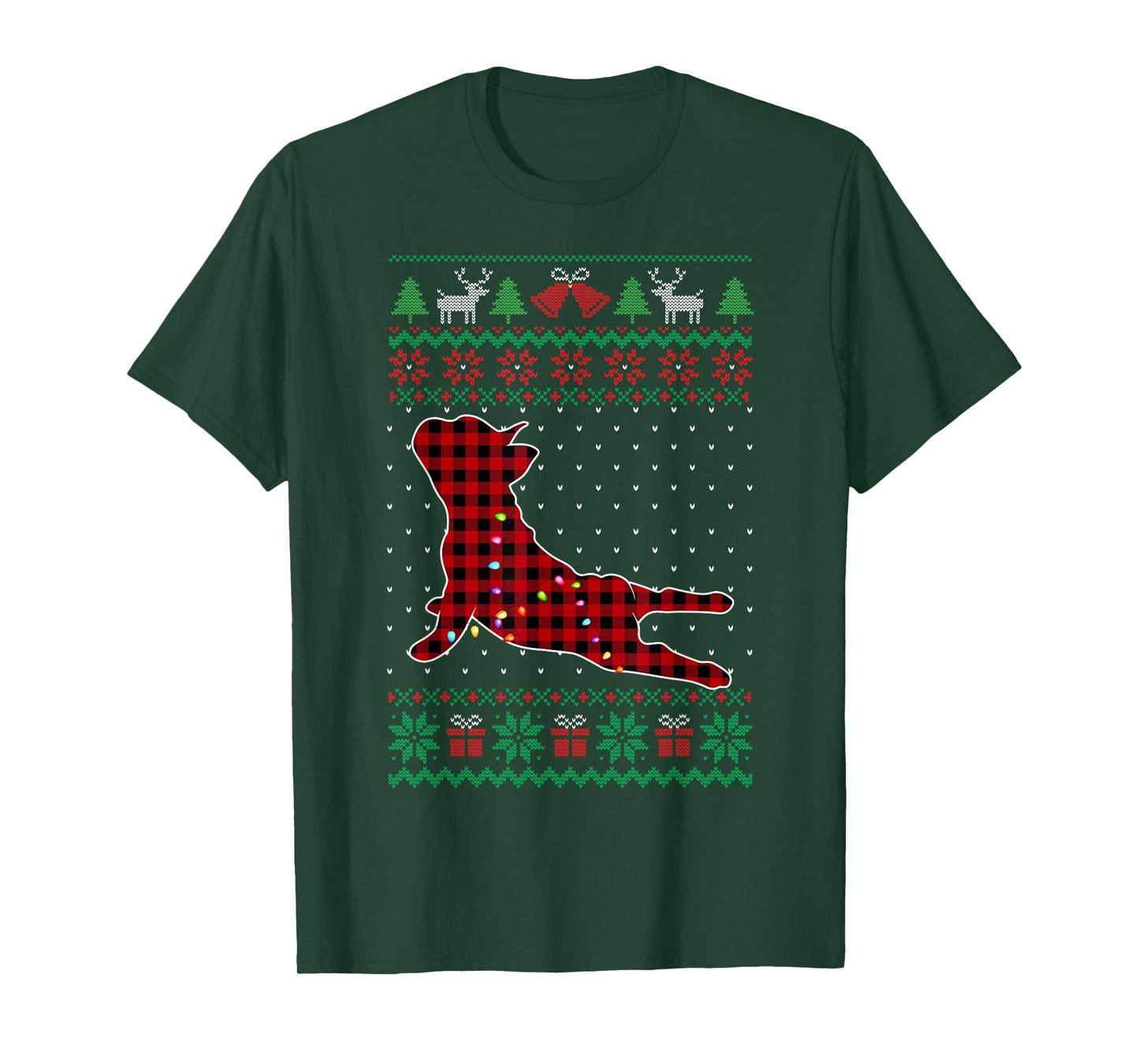 Frenchie Red Plaid Buffalo Funny Ugly Christmas Sweater T-Shirt