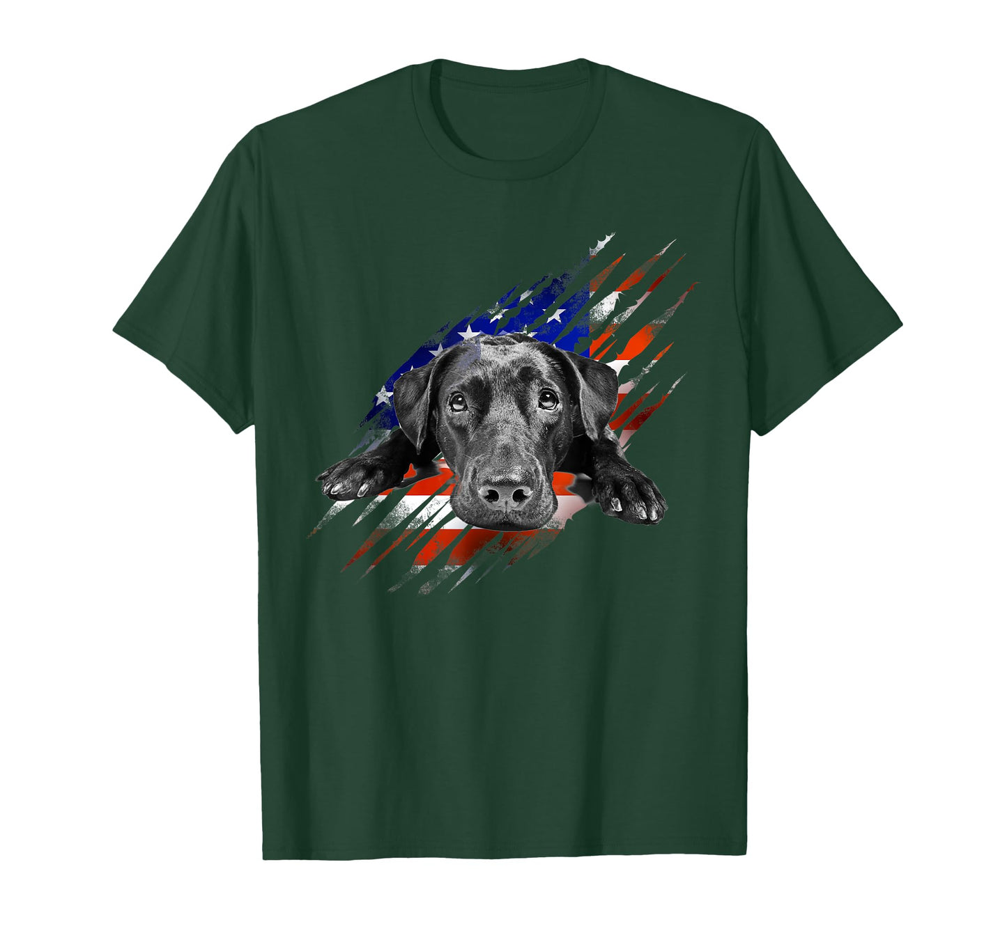 Black Labrador USA Flag Lab Owner Bird Duck Hunter Gift T-Shirt for Women Men