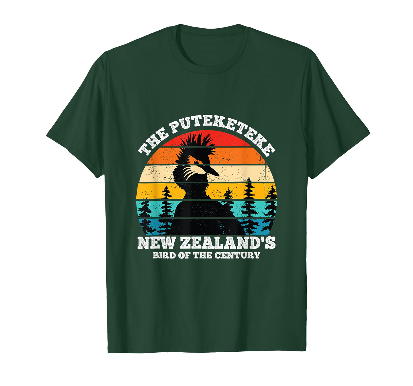 Retro Puteketeke New Zealand's Bird Of The Century Wildlife T-Shirt