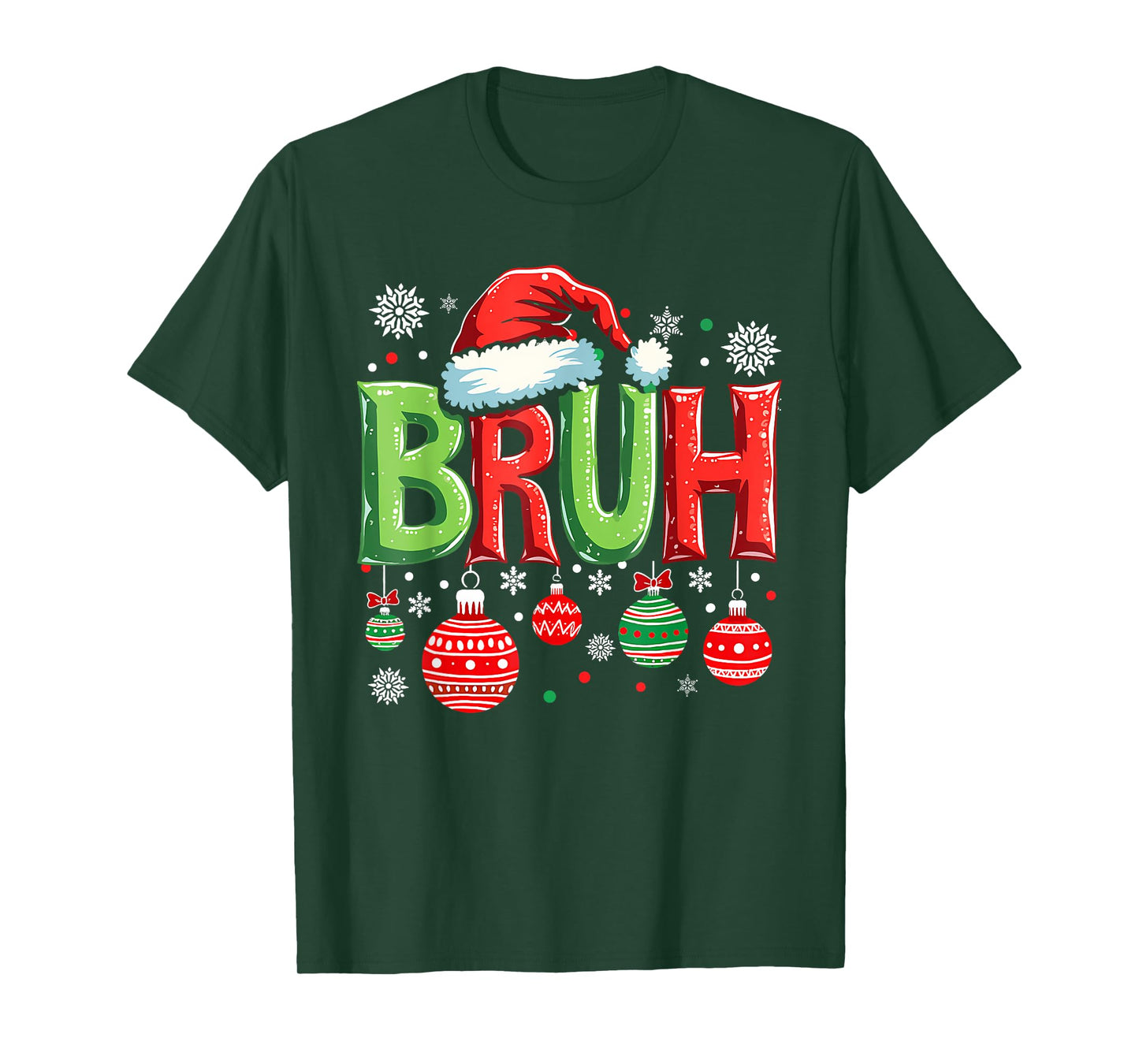 Christmas Bruh Meme Funny Saying Bro Greeting Teens Boy Girl T-Shirt