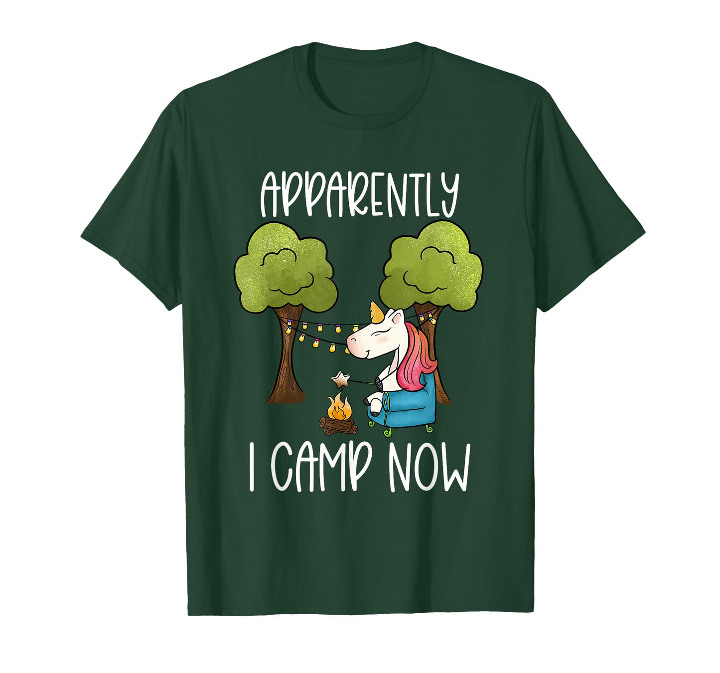 Childrens Glamping Gear Unicorn Camping Girls Campfire Smore T-Shirt