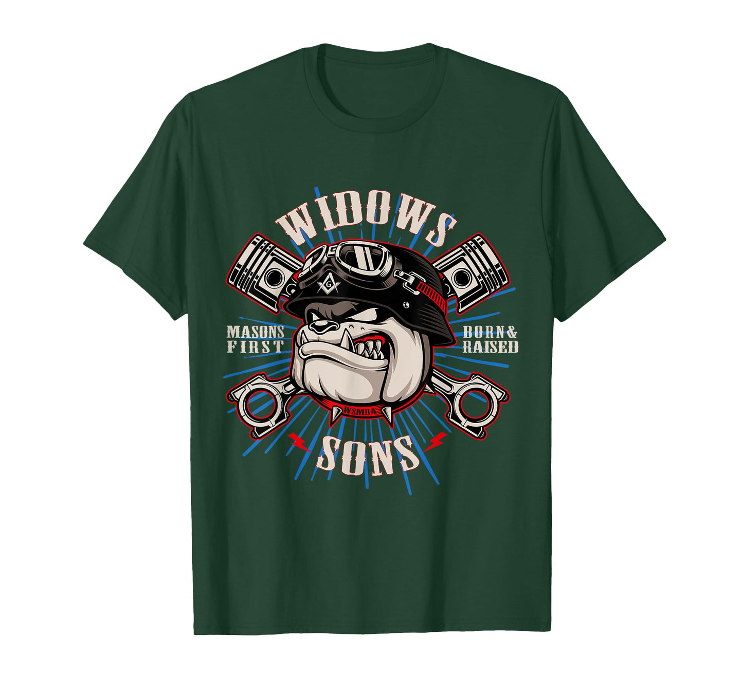 Bulldog Widows Sons Masonic Men Women T-Shirt