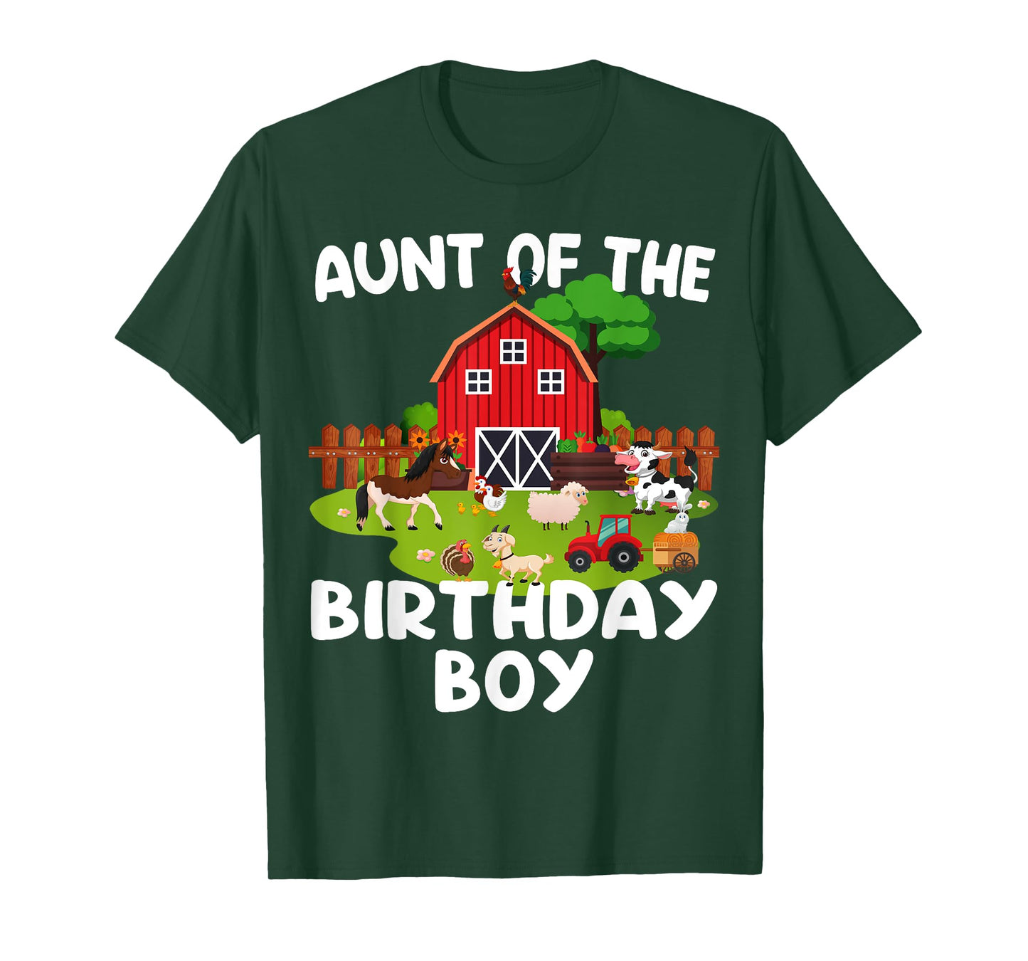 Barnyard Birthday Farm Animals Aunt Birthday Boy T-Shirt