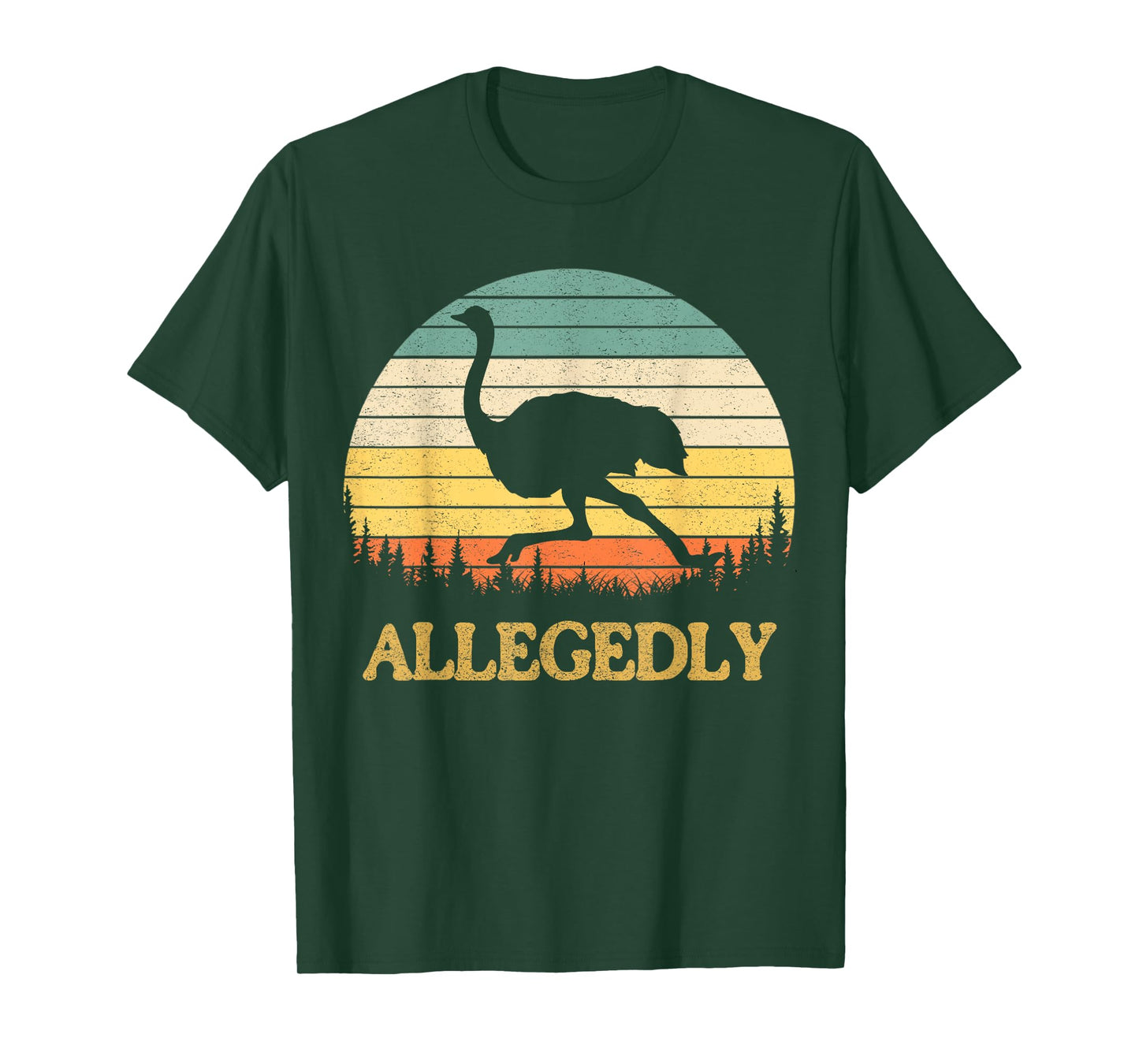 Allegedly Ostrich T-Shirt Retro Flightless Bird Lover Tee T-Shirt