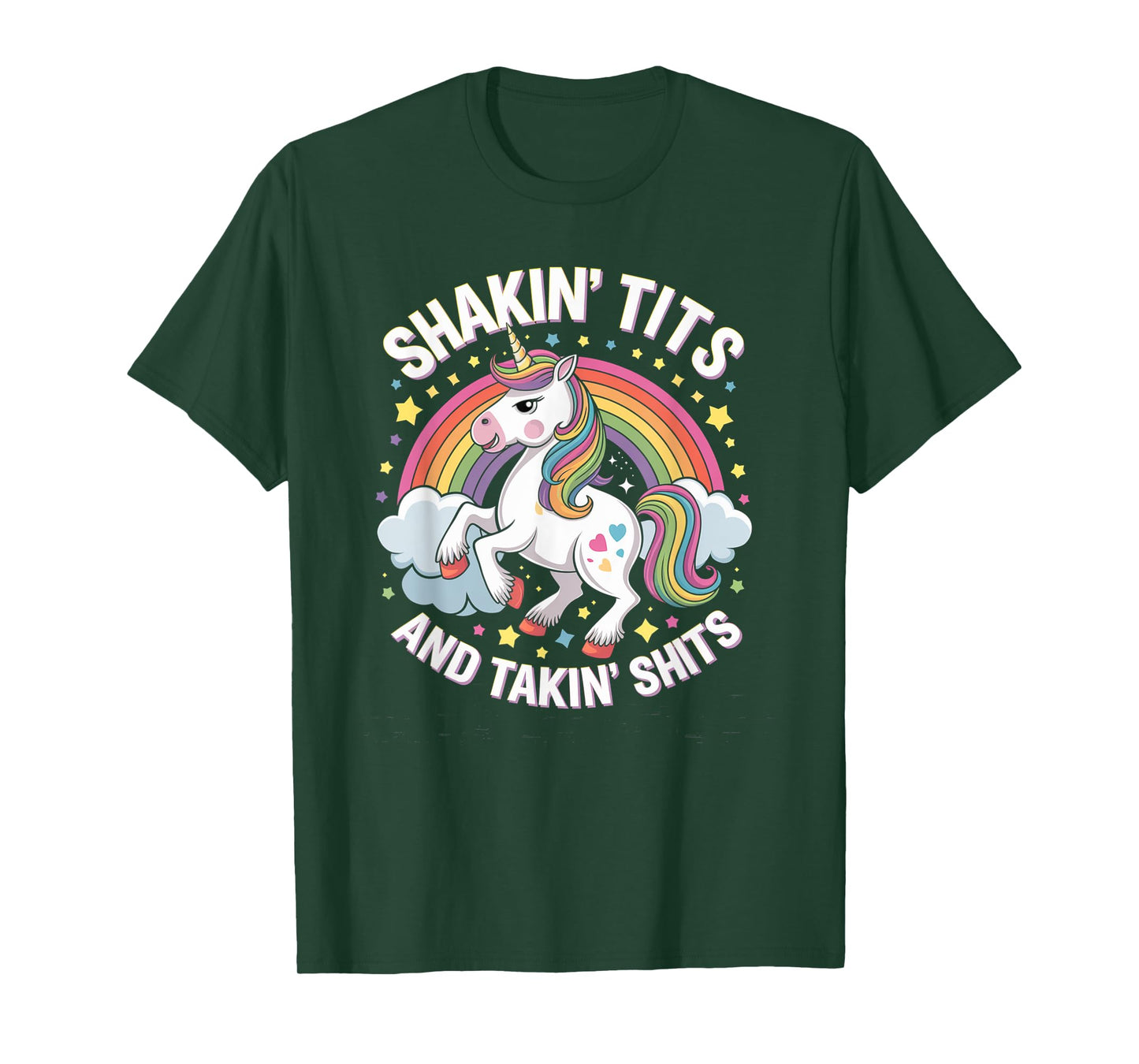 Shake Boobs and Take Shits - Funny Unicorn T-Shirt