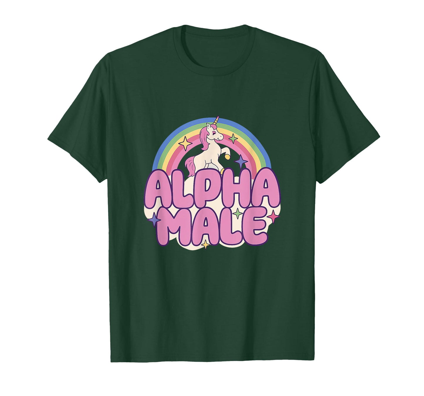 Alpha Male Unicorn, Pride, Funny, Rainbow T-Shirt
