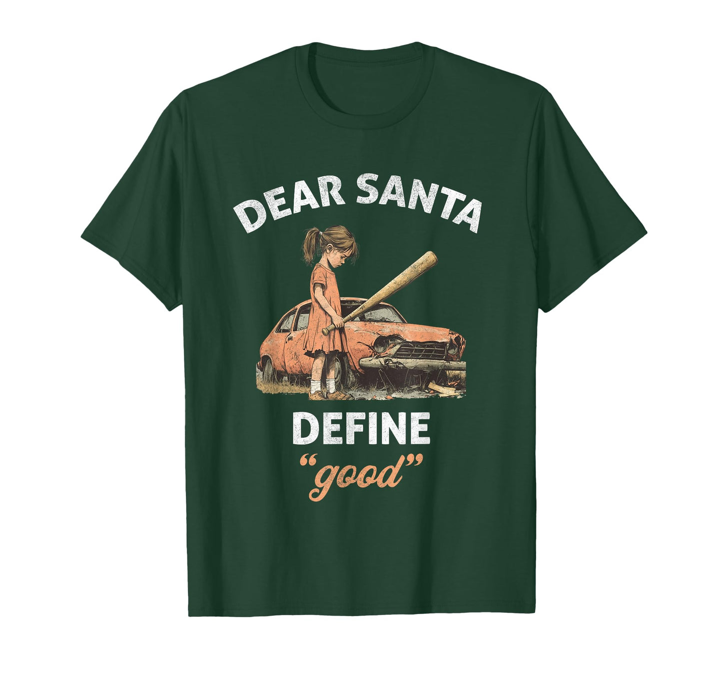 Retro Dear Santa Define Good Funny Christmas Sarcastic Women T-Shirt
