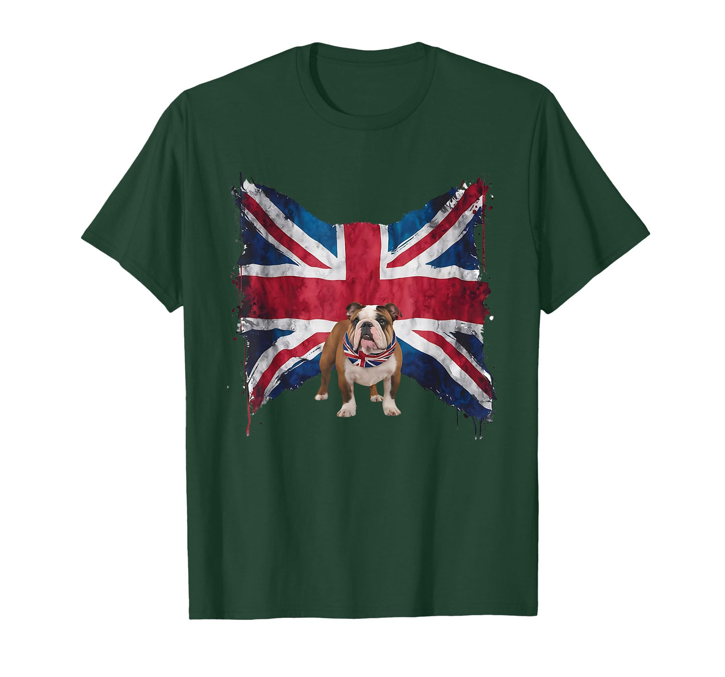 British Bulldog with grunge British Flag for British English T-Shirt