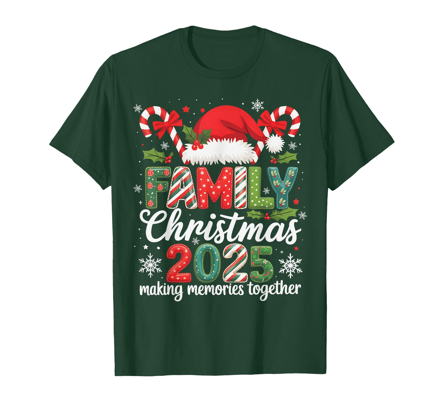 Family Christmas 2025 Matching Group Outfit Xmas Squad Santa T-Shirt