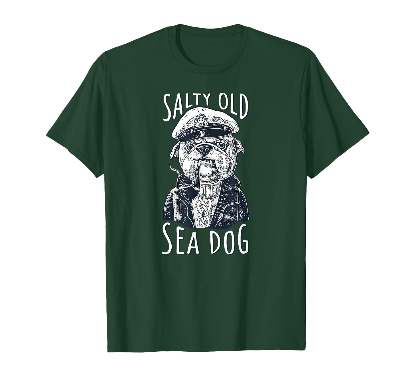 Maritime Dog Salty Old Sea Dog Capitain Nautical Men Women Girls Kids T-Shirt