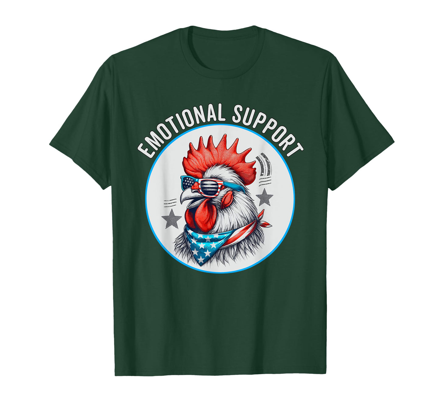 Chicken Emotional Support Cock with American Flag T-Shirt for Women Men