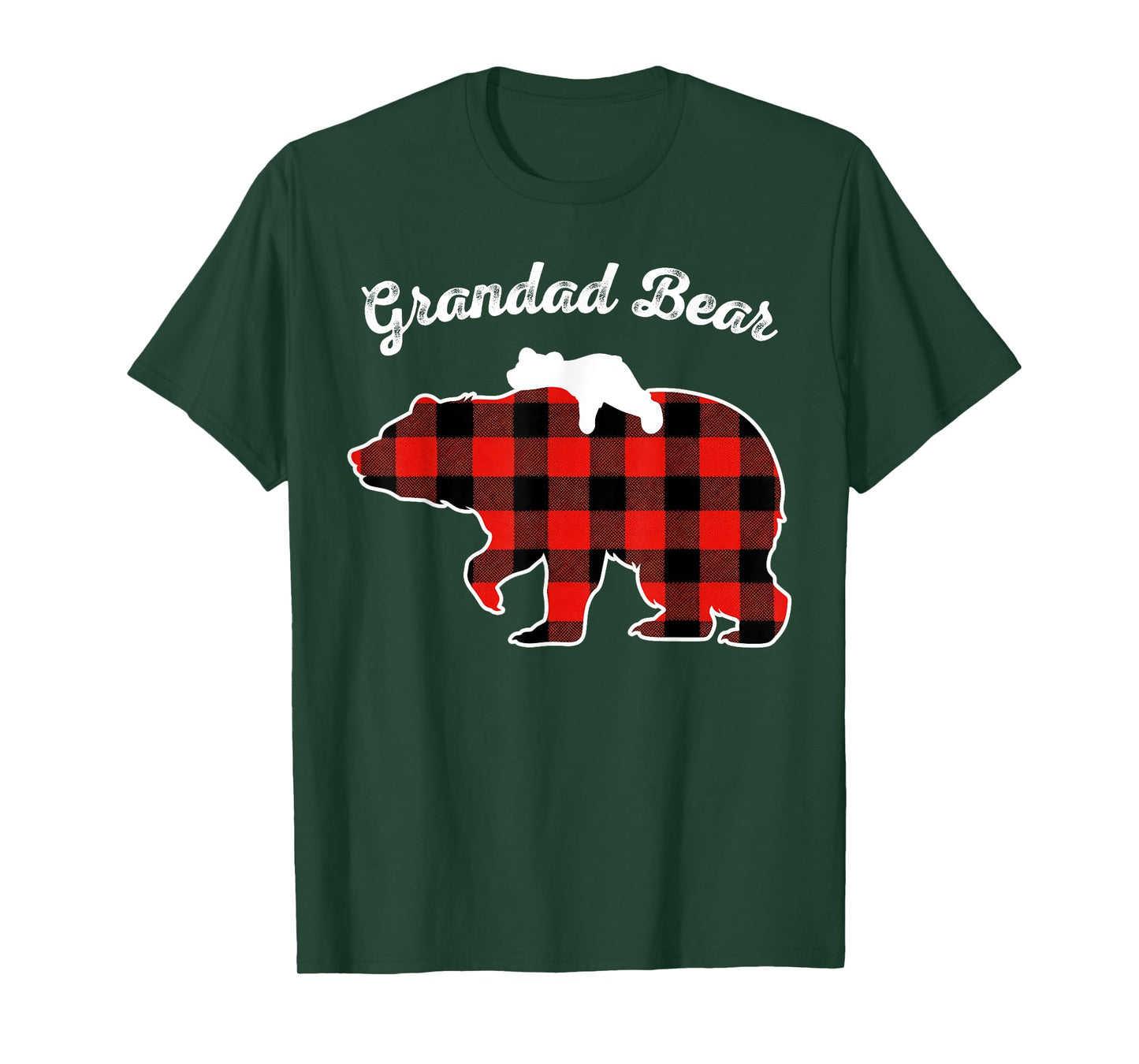Grandad Bear Flannel Red Plaid Pajama Family Matching XMAS T-Shirt