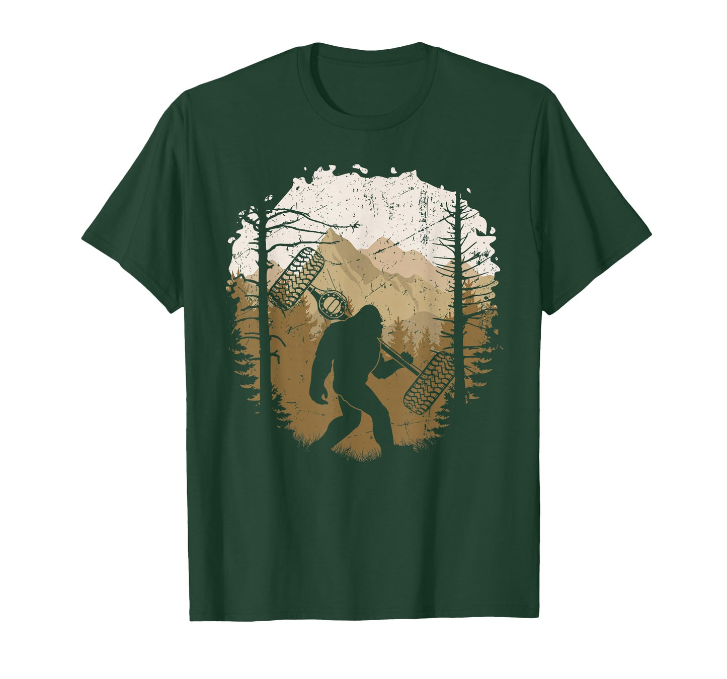 Bigfoot Off-Road Car Funny Sasquatch Off Roading Vintage T-Shirt