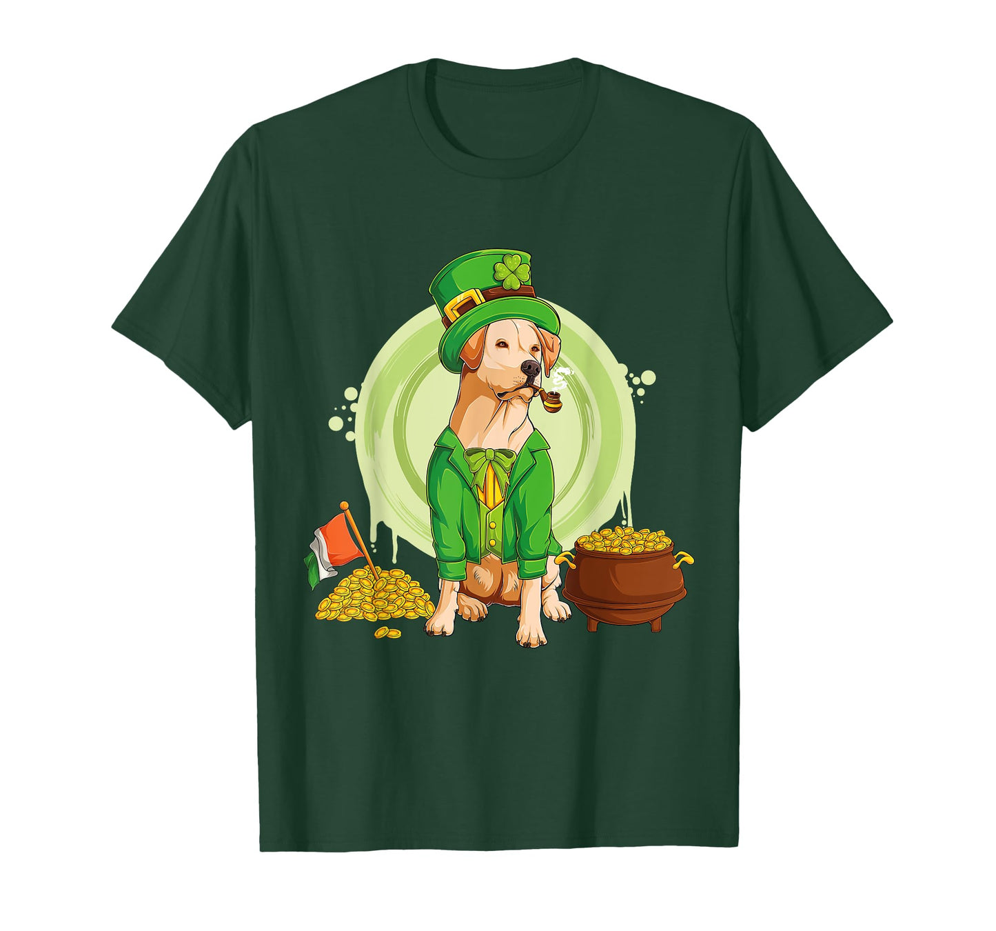 Labrador Retriever Dog Leprechaun Hat Irish Flag Labbi T-Shirt for Men Women Kids