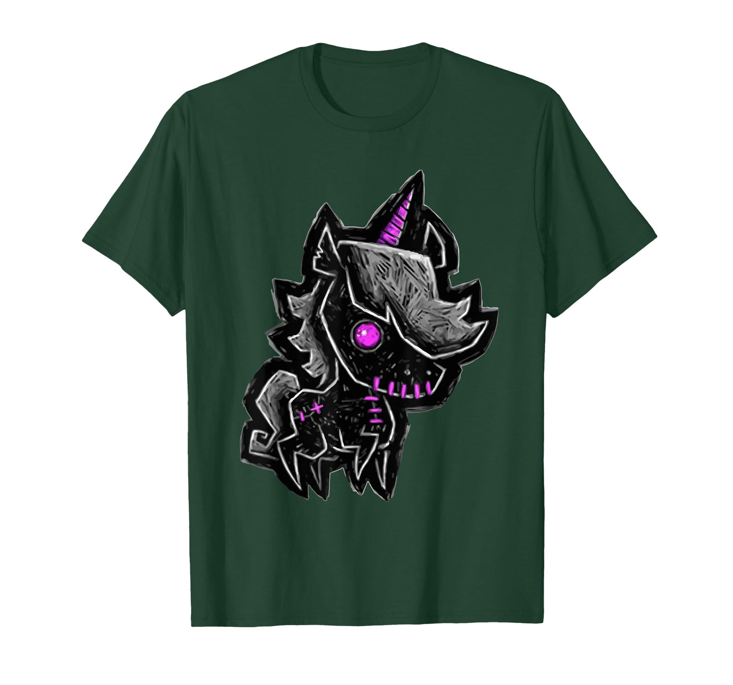 Creepy emo goth teen gothic unicorn graphic T-Shirt