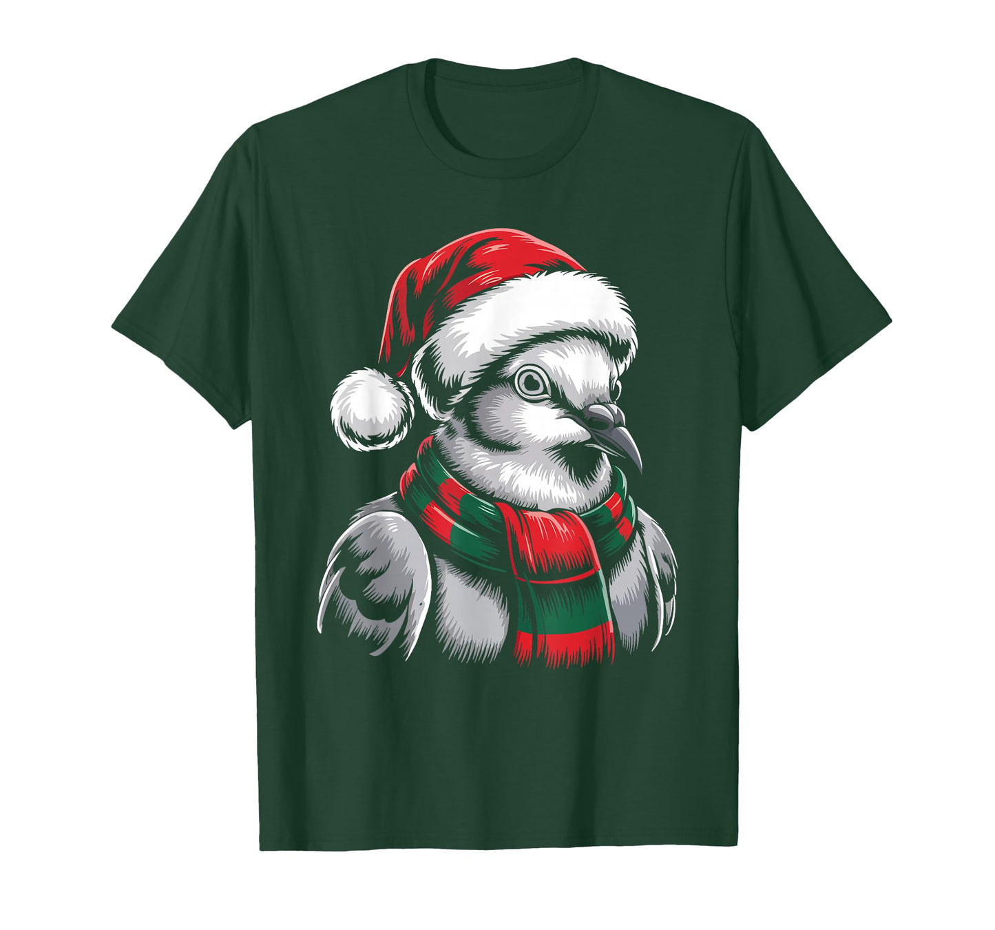 Mourning Dove Xmas Santa Hat Scarf Christmas Costume T-Shirt