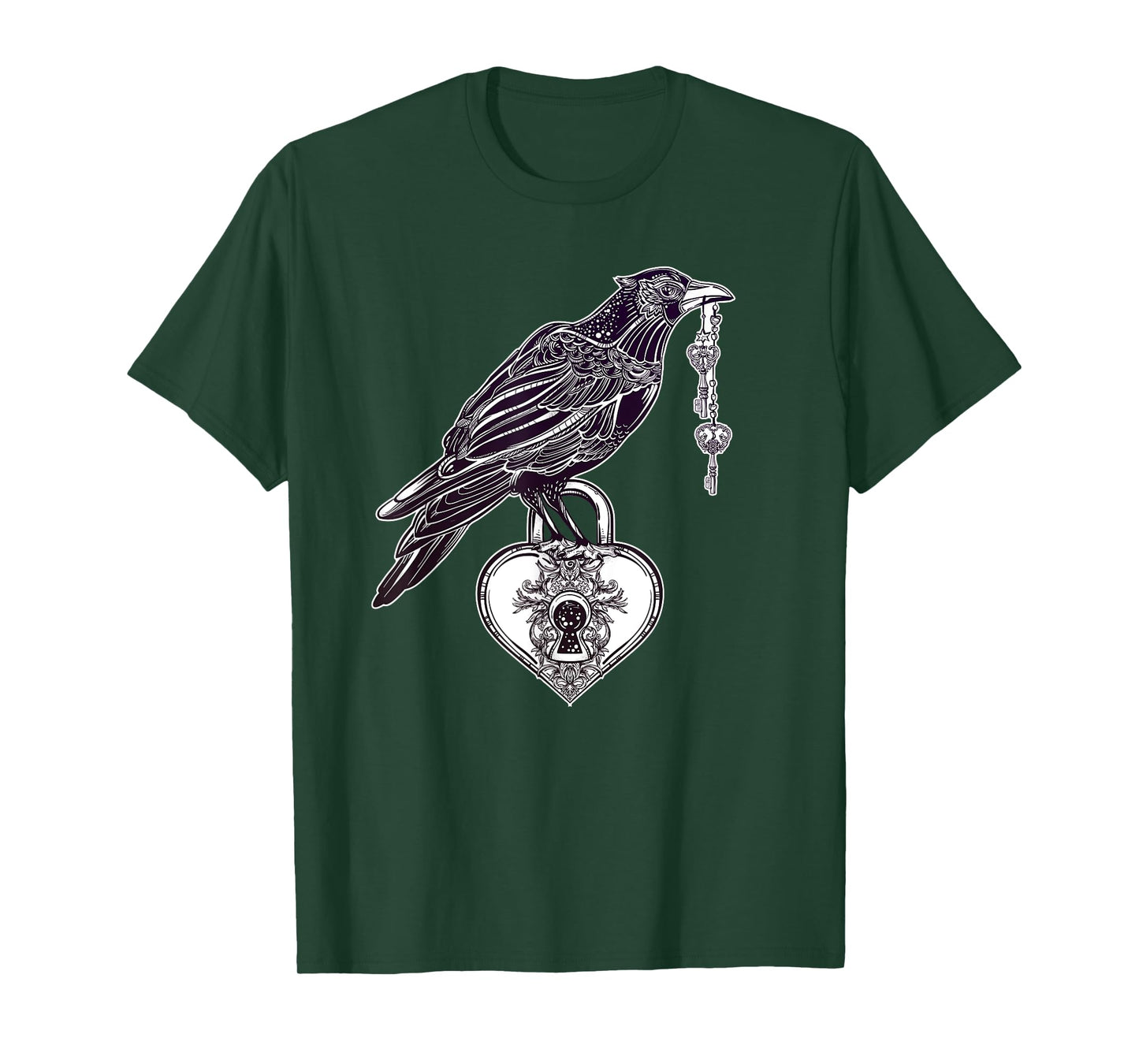 Stay Weird - Raven with Heart Tshirt - Vintage Engraving Tee T-Shirt