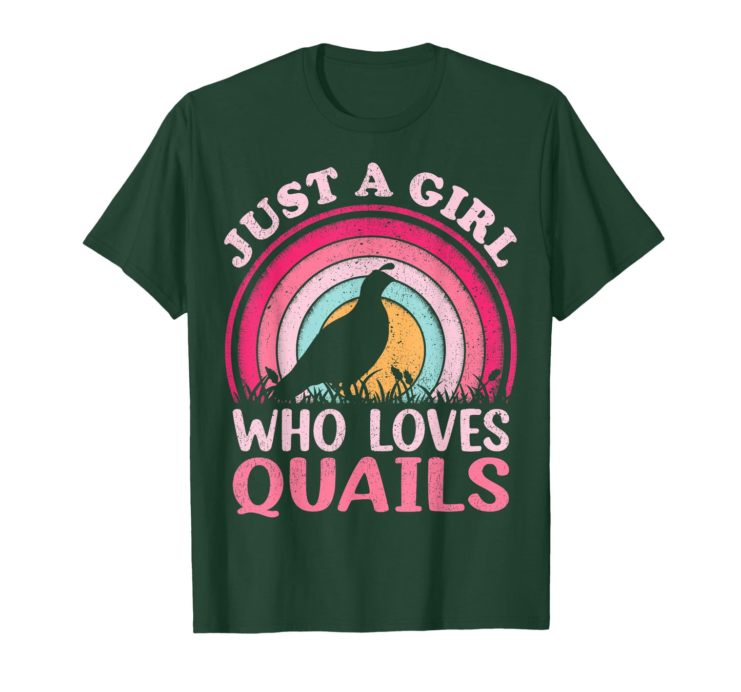 Quail Bird Vintage Retro Just A Girl Who Loves Quails T-Shirt