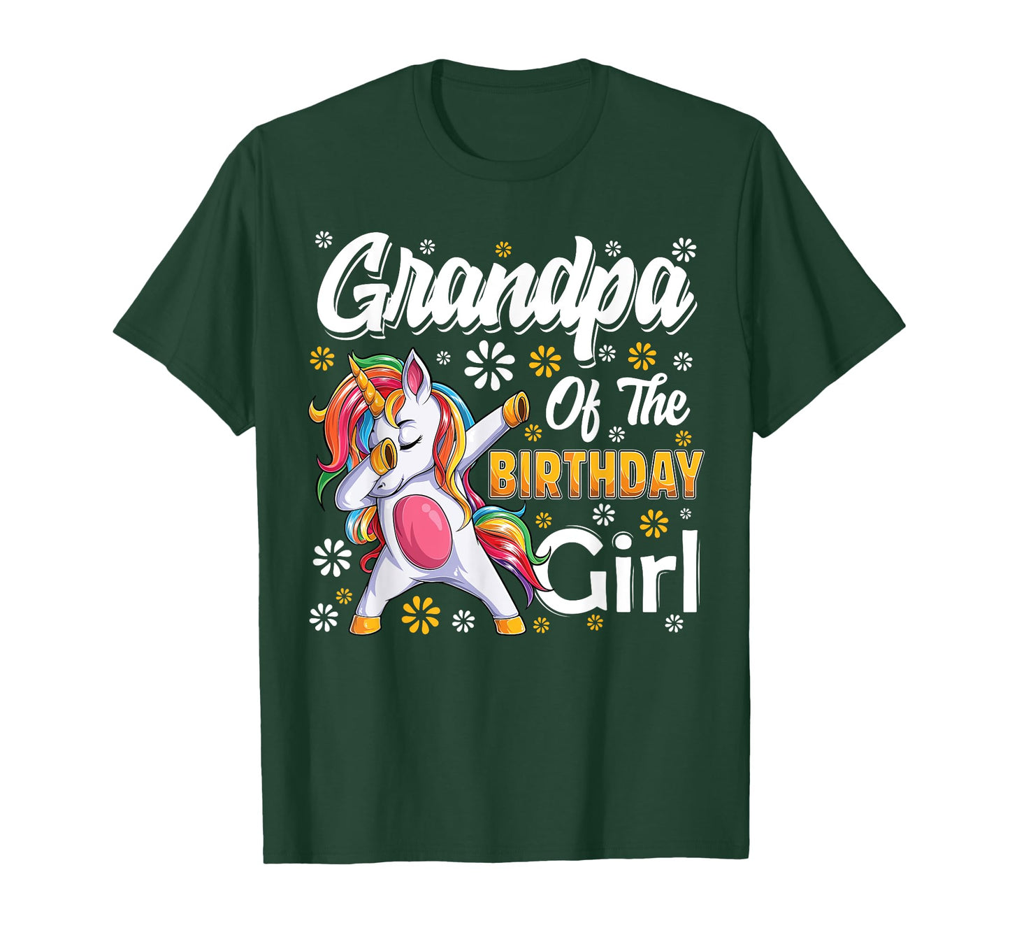 awesome dabbing unicorn birthday Grandpa Family Matching T-Shirt