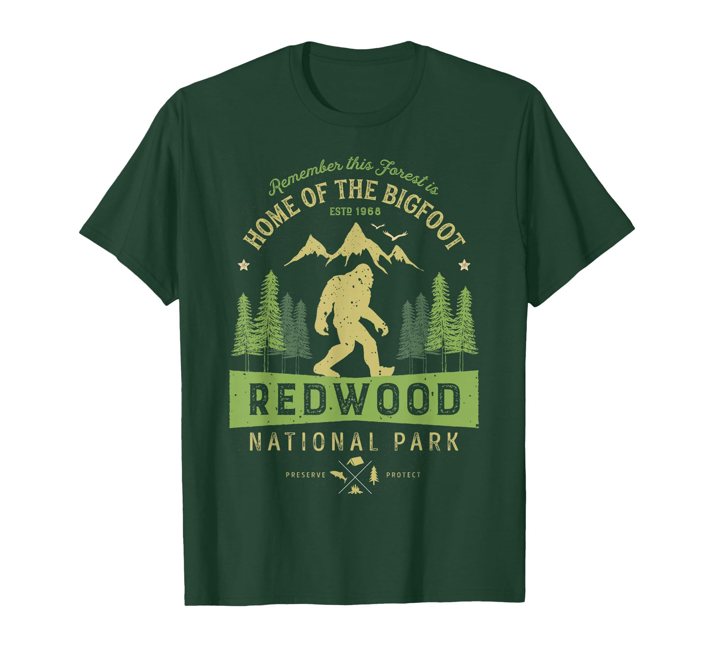 Redwood National Park T Shirt Vintage California Bigfoot Tee T-Shirt