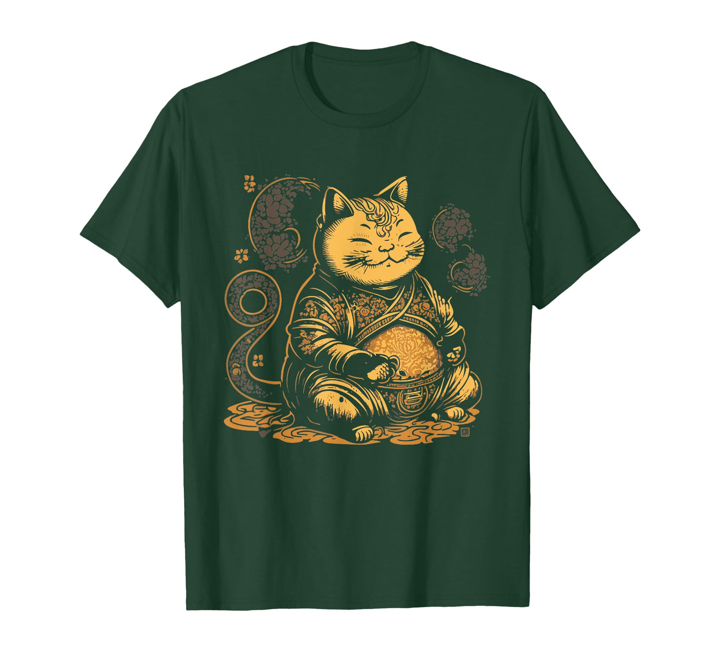 Fat Buddha Cat Mindfulness Yoga Artistic Men Women Girls Kids T-Shirt
