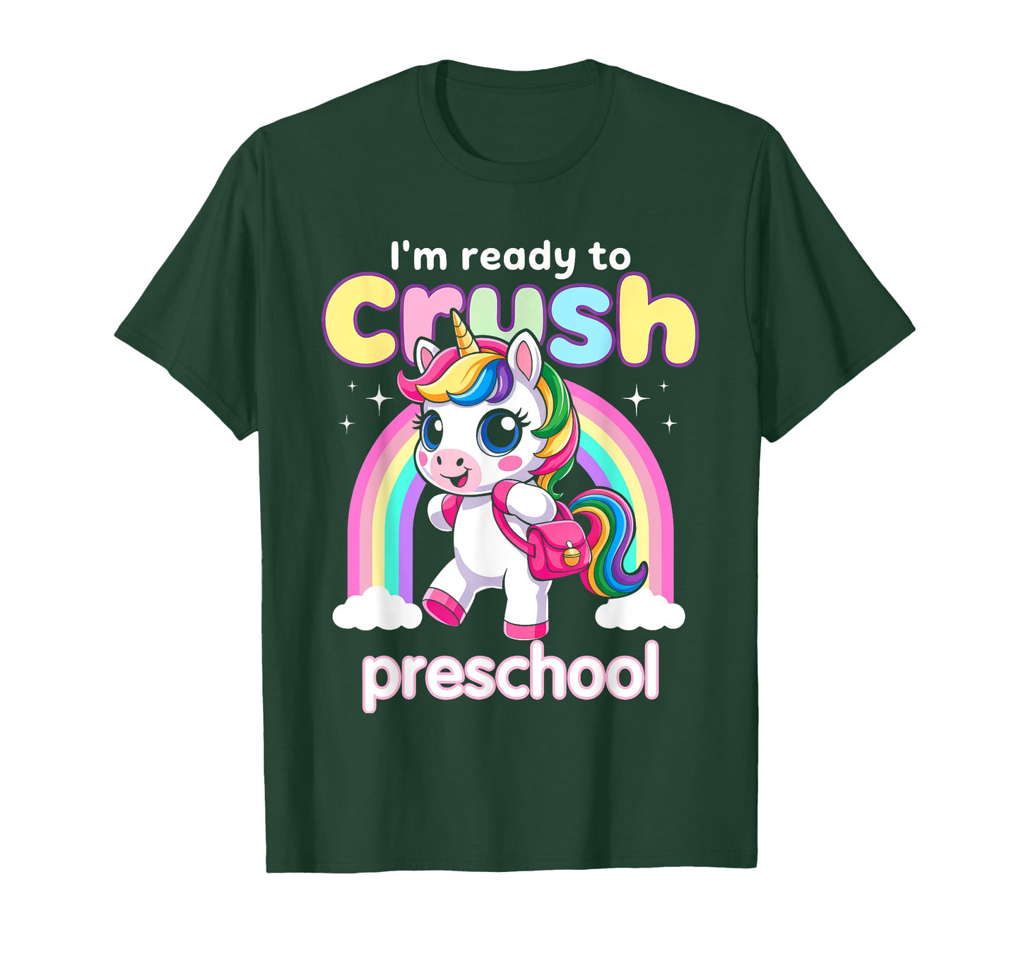First Day of Preschool Shirt Girls Back To School Unicorn T-Shirt