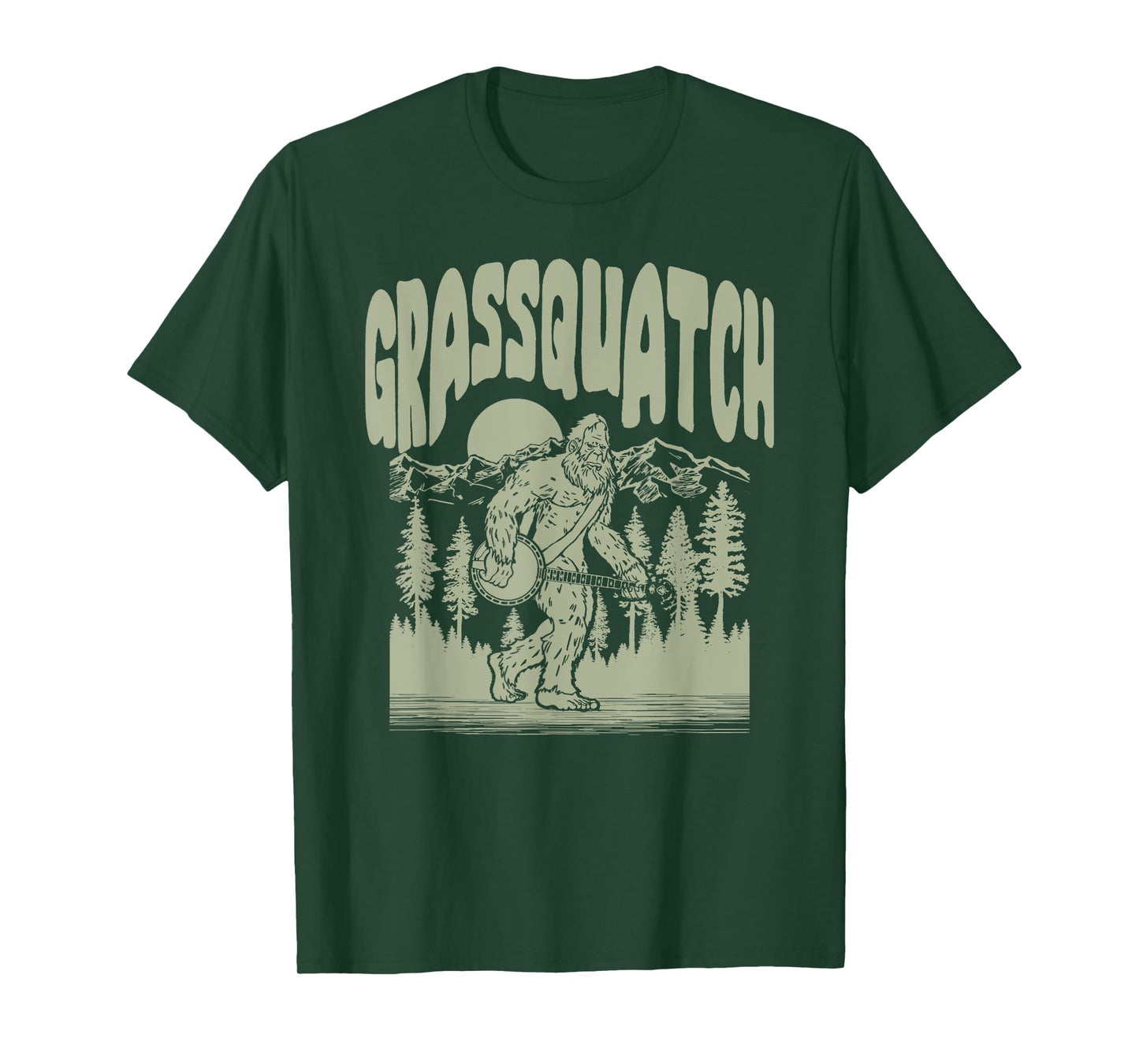Grassquatch! Funny Bigfoot Banjo Bluegrass Sasquatch Outdoor T-Shirt