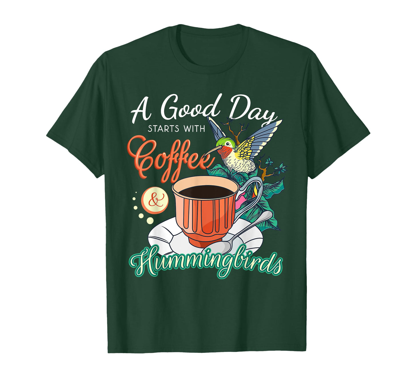 Hummingbirds Coffee Lover Nectar Feeder Animal Birds Gift T-Shirt