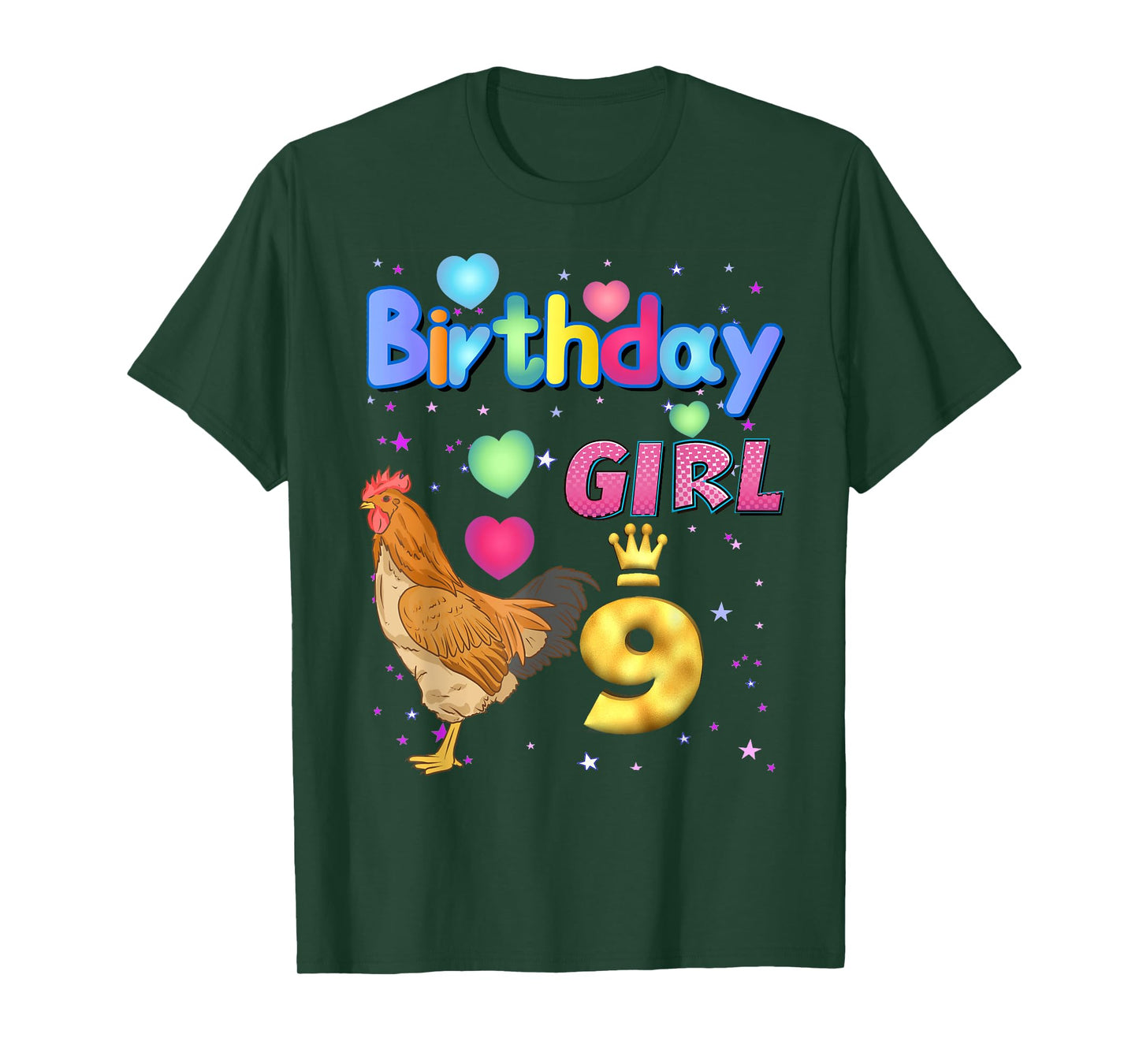 Kids 9Years Old Chicken Its my 9th birthday Girl Chicken T-Shirt