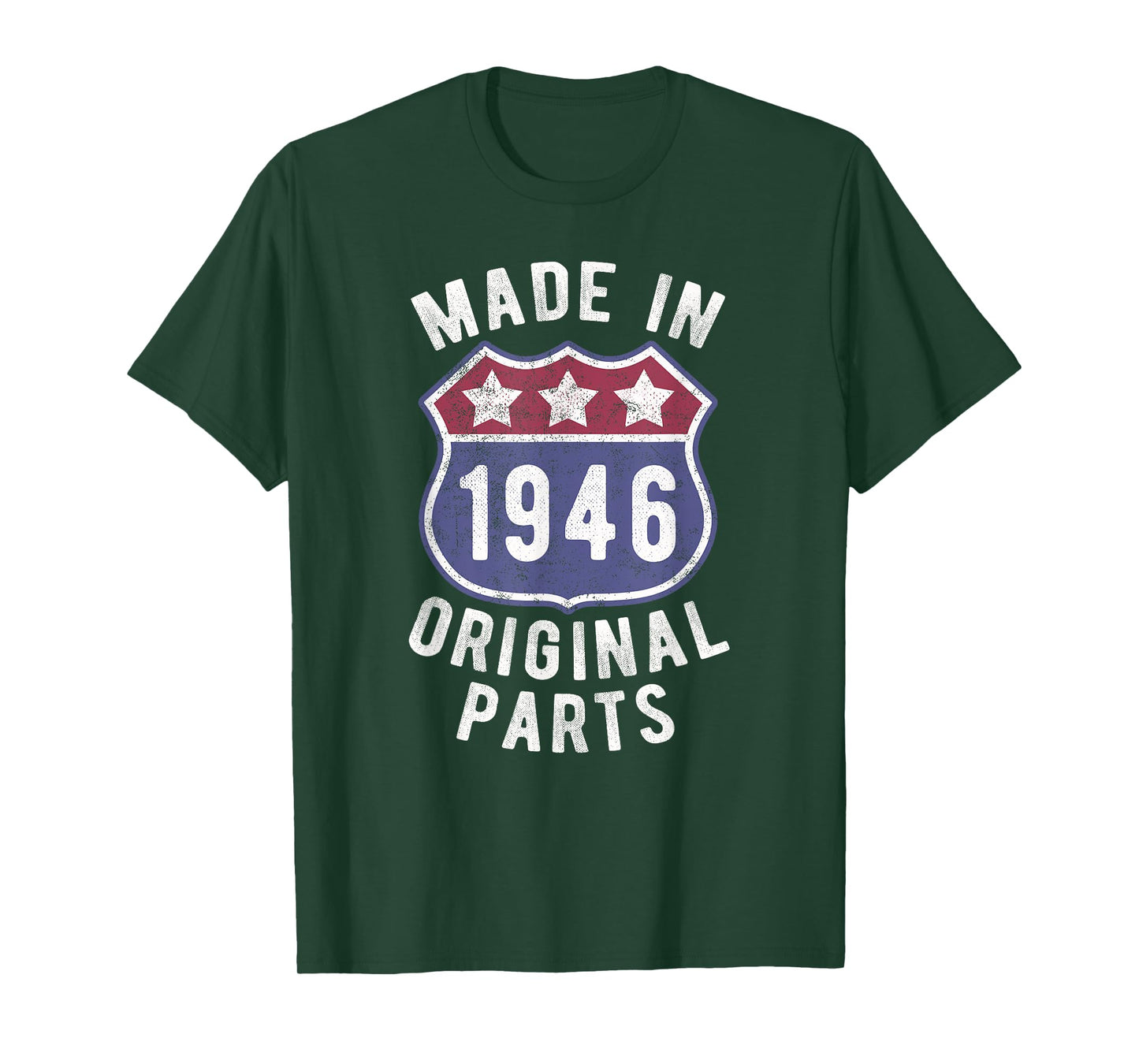 Born In 1946 Vintage Made In 1946 Original Parts Birth Year T-Shirt