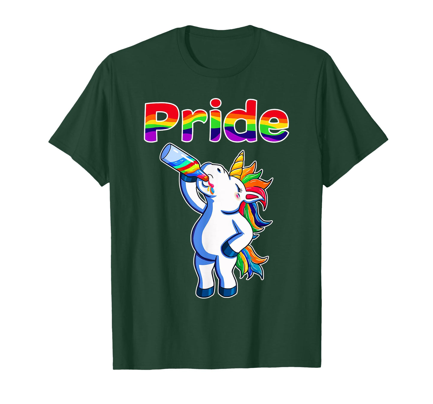 Funny Unicorn Alcohol Drinking Squad LGBTQ Lesbian Gay Pride T-Shirt