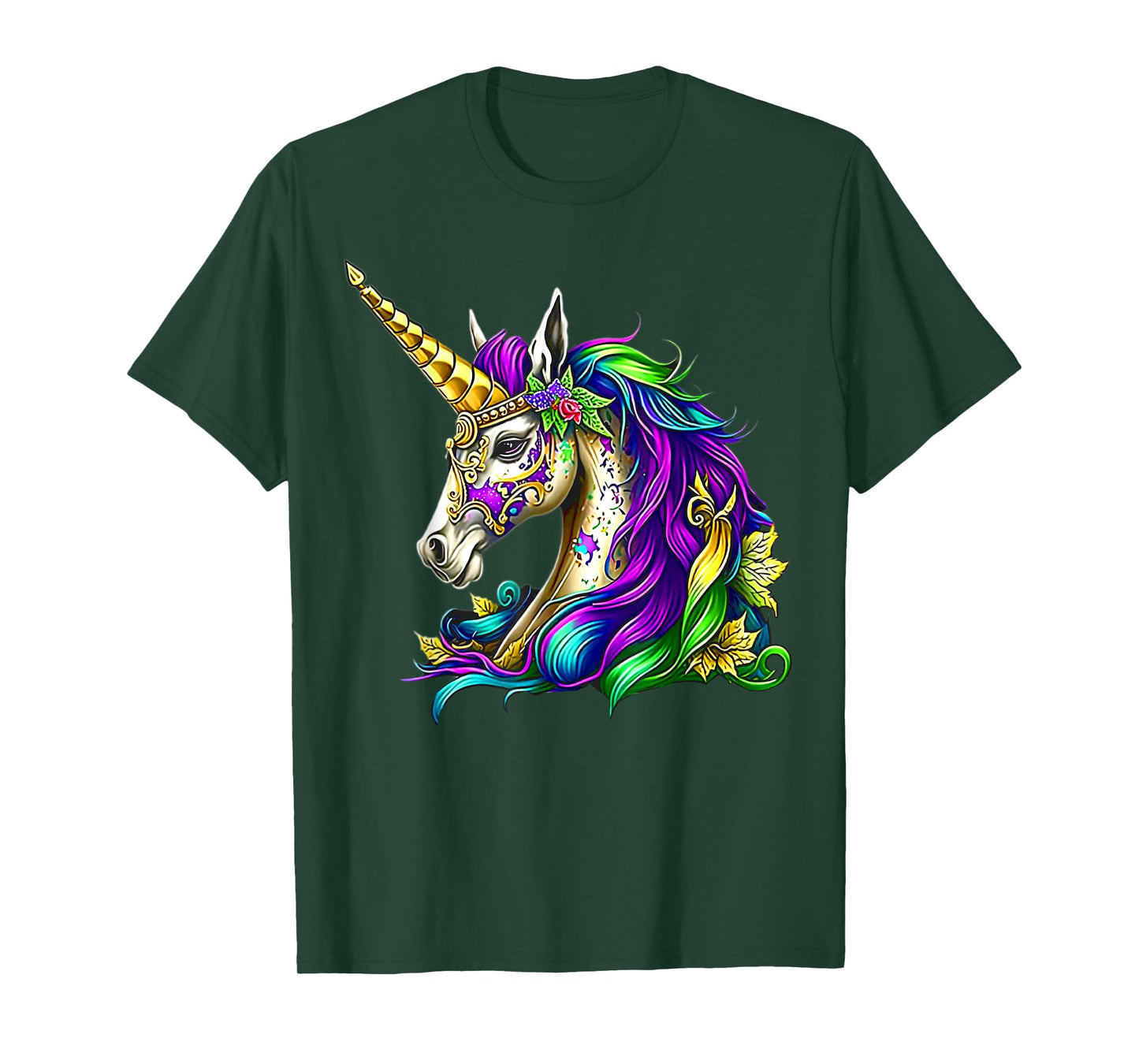 Happy Mardi Gras Unicorn Girls T-Shirt