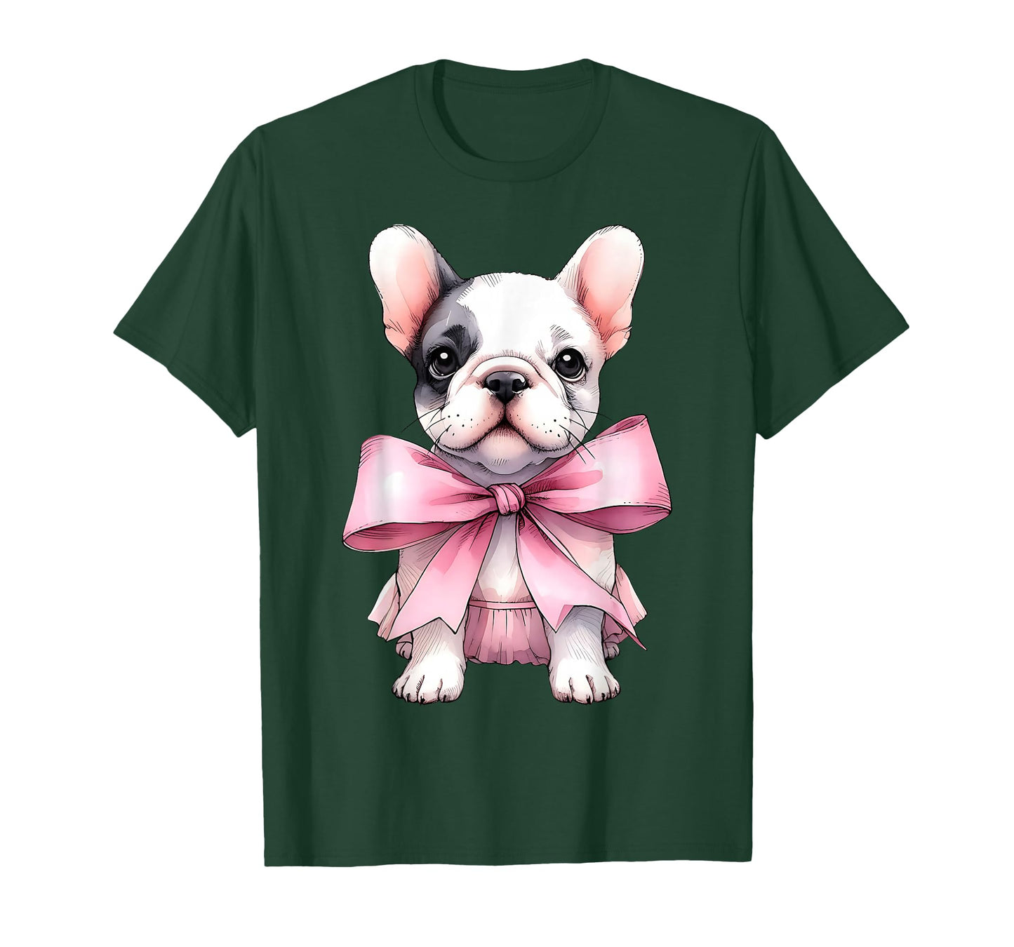 Coquette Bow French Bulldog Dog Frenchie Mom Pink Ribbon Mom T-Shirt