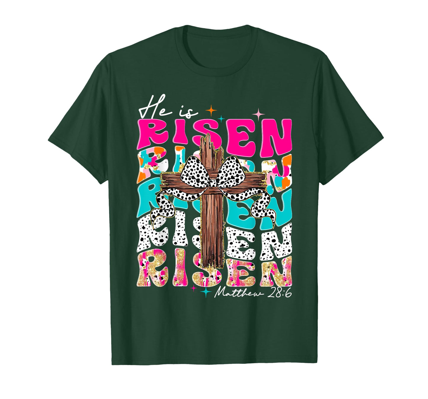 He Is Risen Cross Jesus Easter Christian Religious Women Men T-Shirt