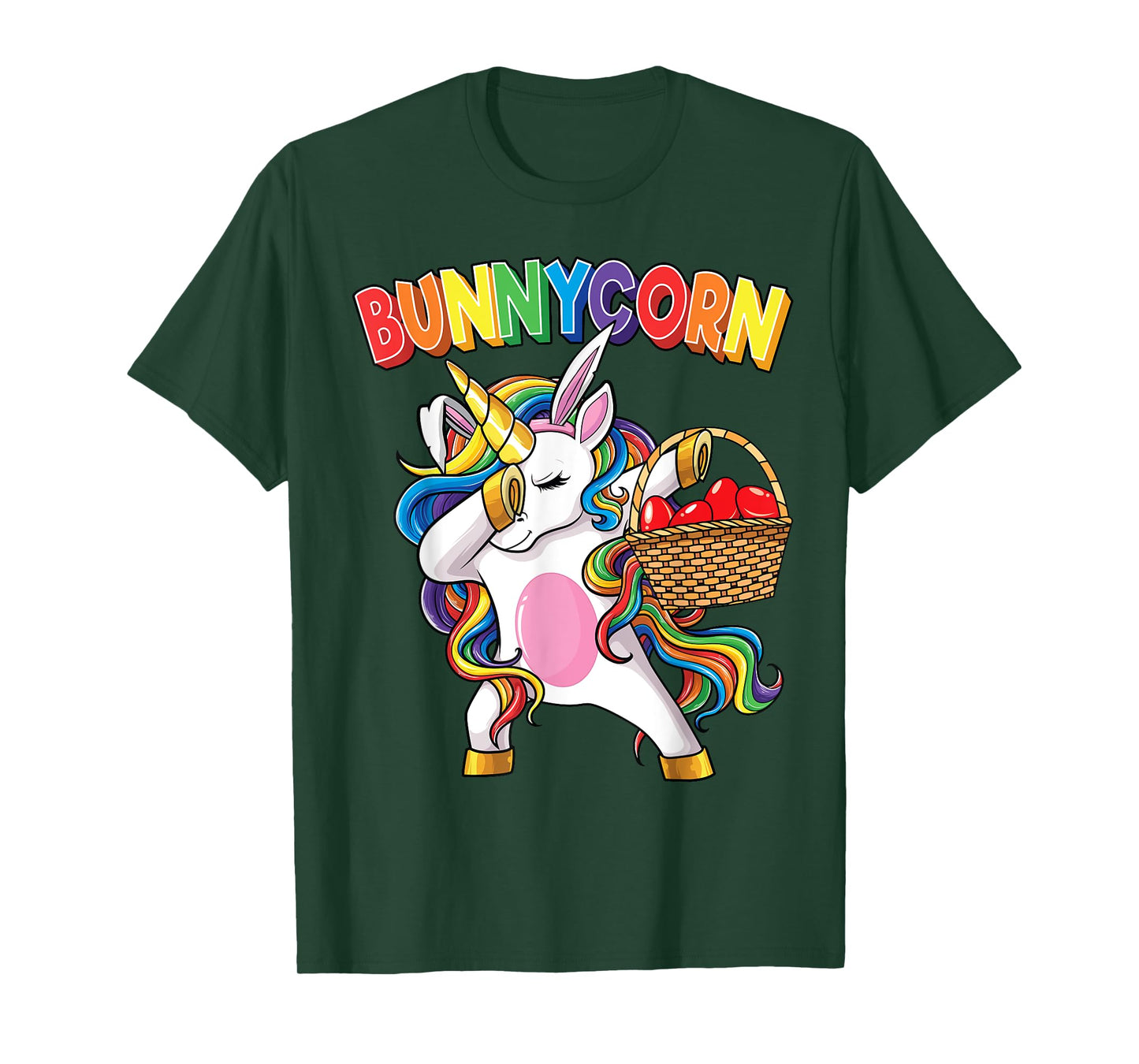 Dabbing Unicorn Shirt Bunnycorn Eggs Easter Girls Kids Dab T-Shirt